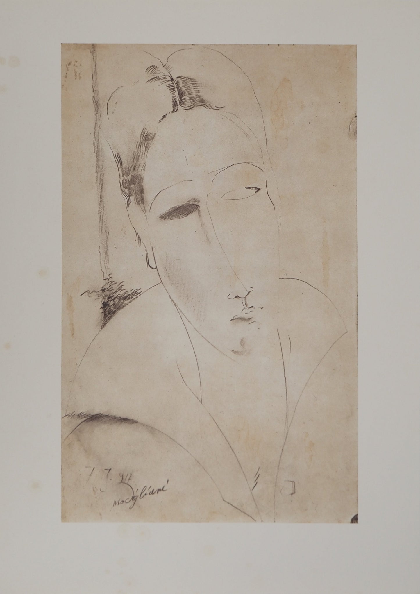 Amedeo MODIGLIANI : Portrait de la muse- Lithographie signée