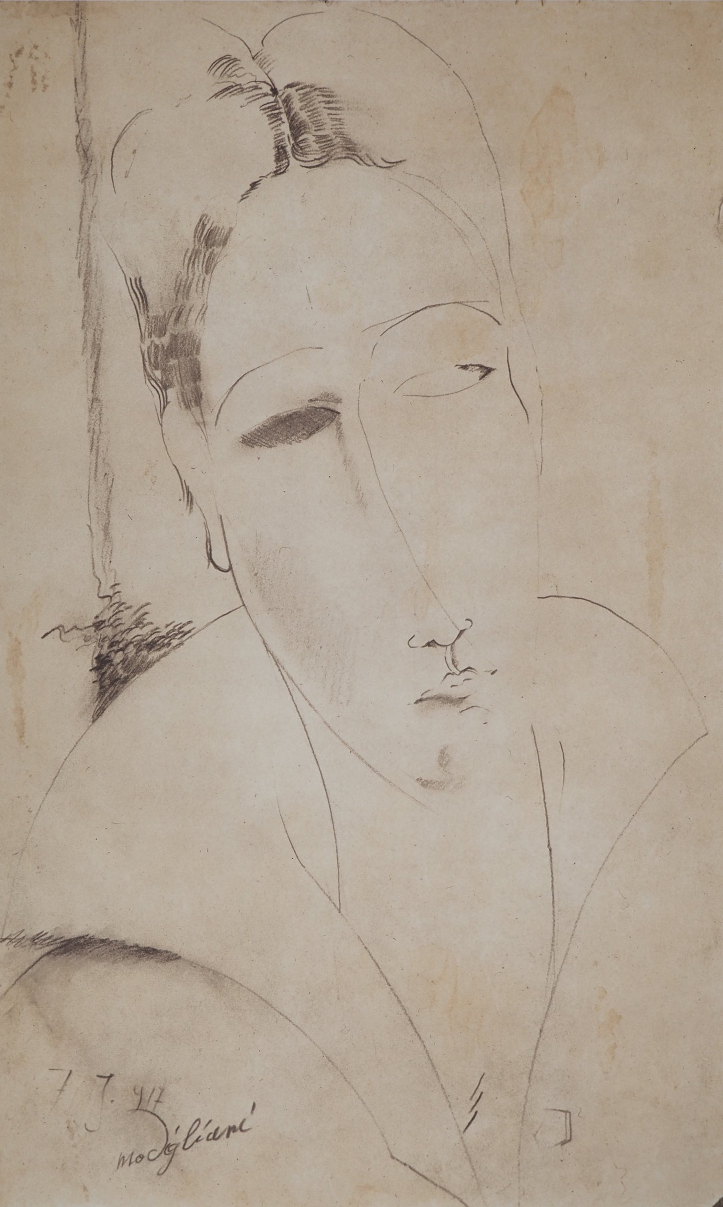 Amedeo MODIGLIANI : Portrait de la muse- Lithographie signée