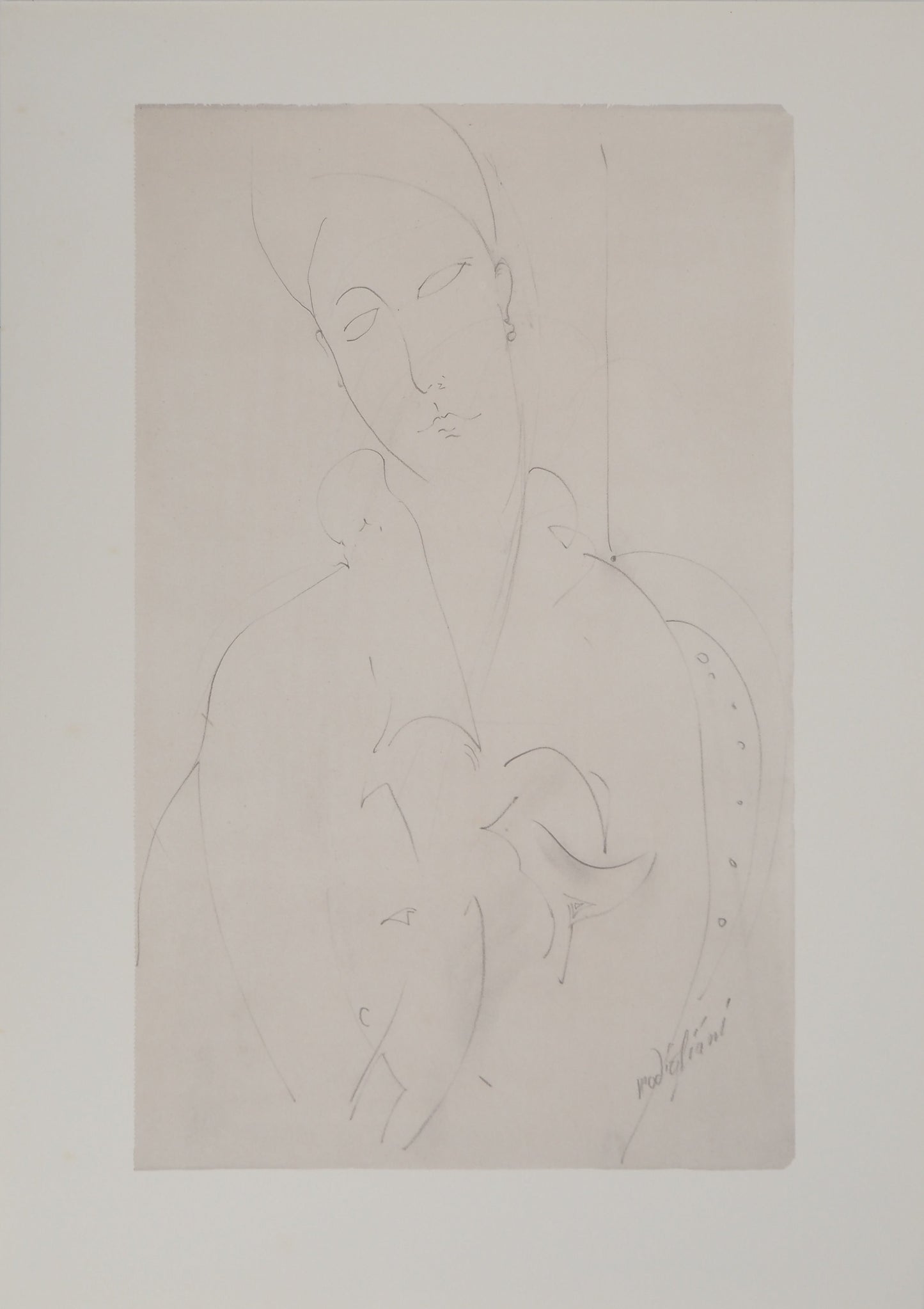 Amedeo MODIGLIANI : Muse en tenue de maison - Lithographie signée