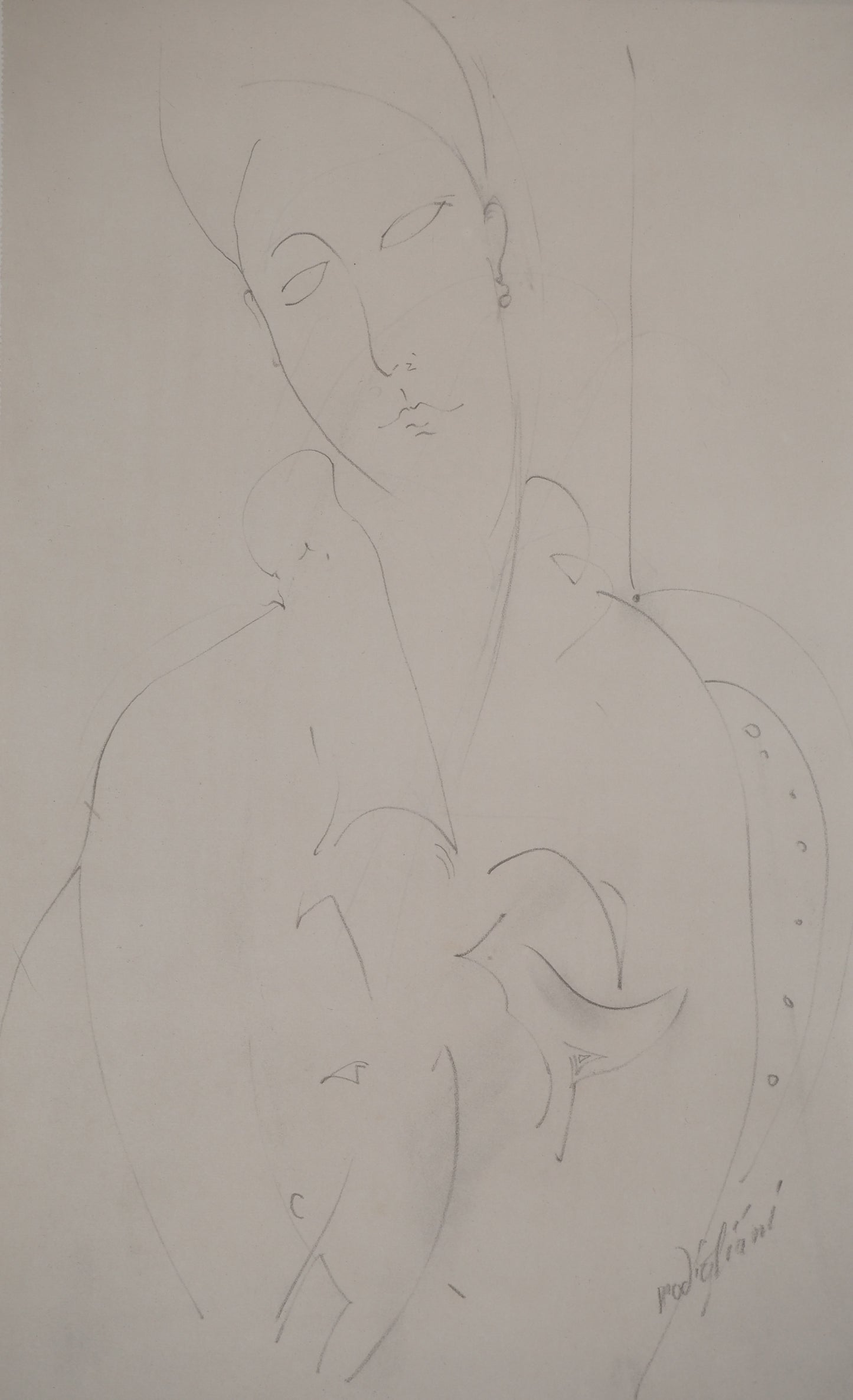 Amedeo MODIGLIANI : Muse en tenue de maison - Lithographie signée