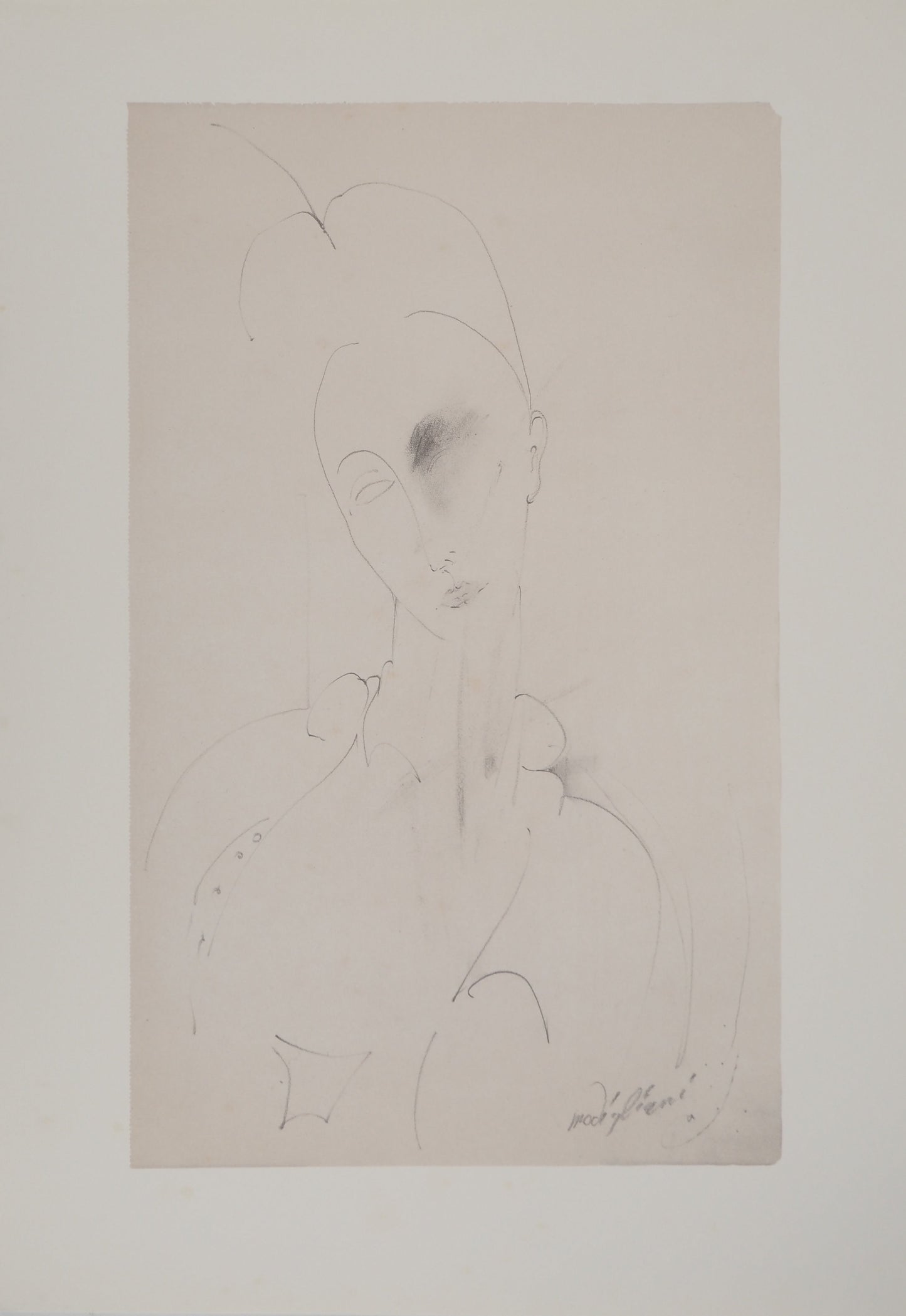 Amedeo MODIGLIANI : Lunia pensive - Lithographie signée