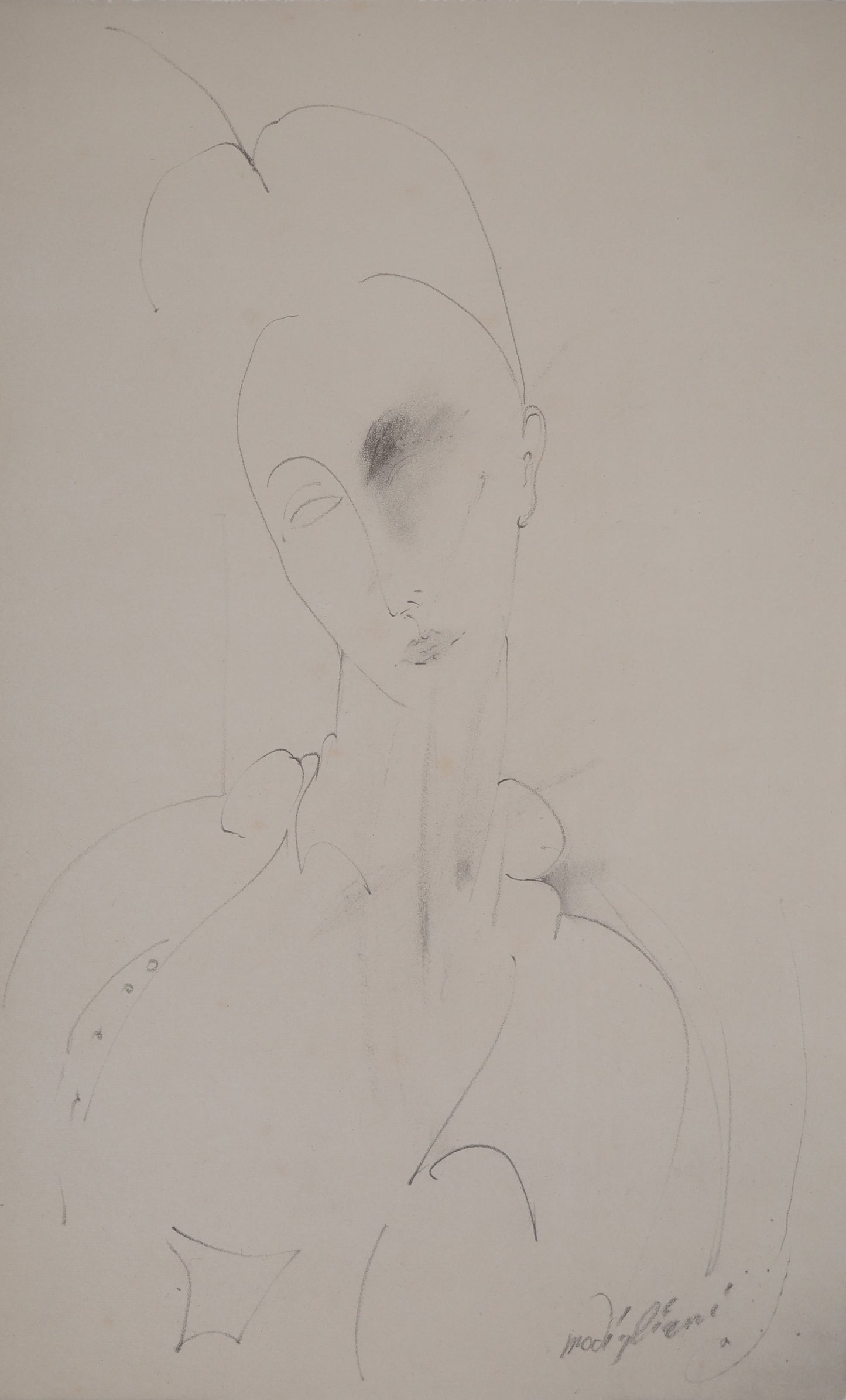 Amedeo MODIGLIANI : Lunia pensive - Lithographie signée