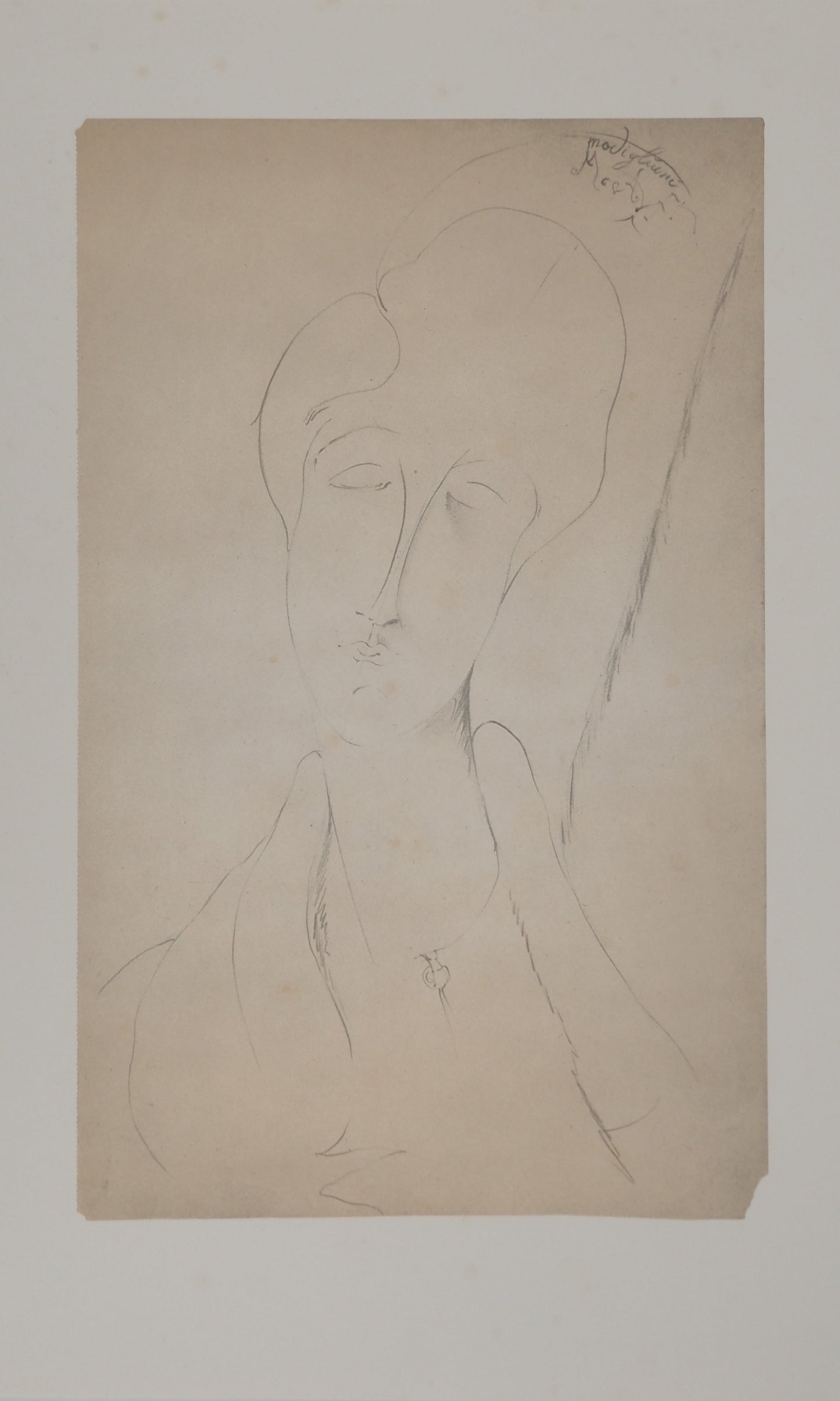 Amedeo MODIGLIANI : Etude pour un portrait - Lithographie signée