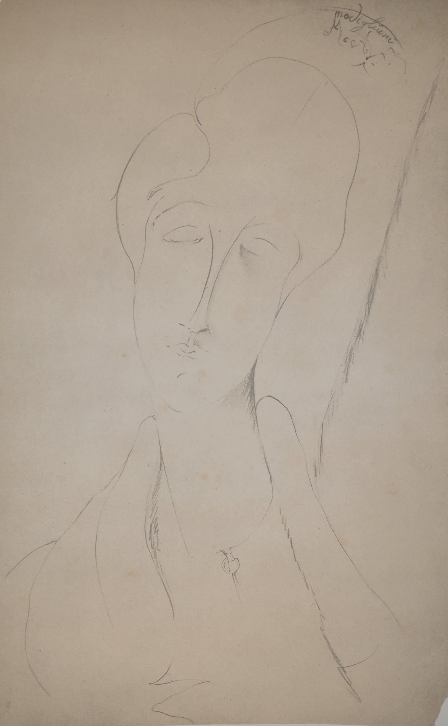 Amedeo MODIGLIANI : Etude pour un portrait - Lithographie signée