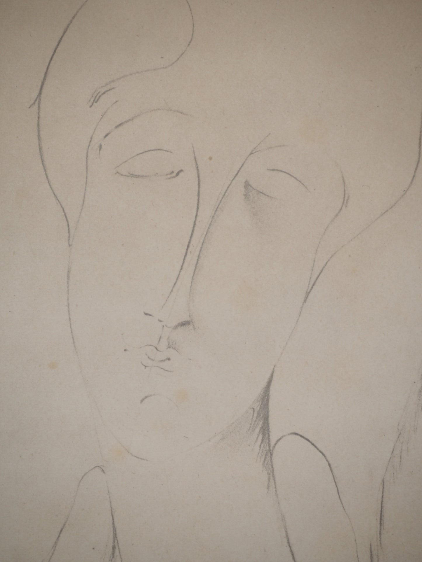 Amedeo MODIGLIANI : Etude pour un portrait - Lithographie signée