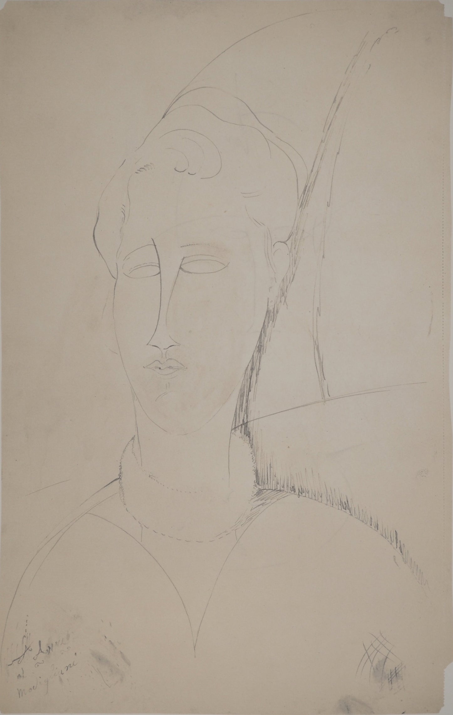 Amedeo MODIGLIANI : La coiffe - Lithographie signée