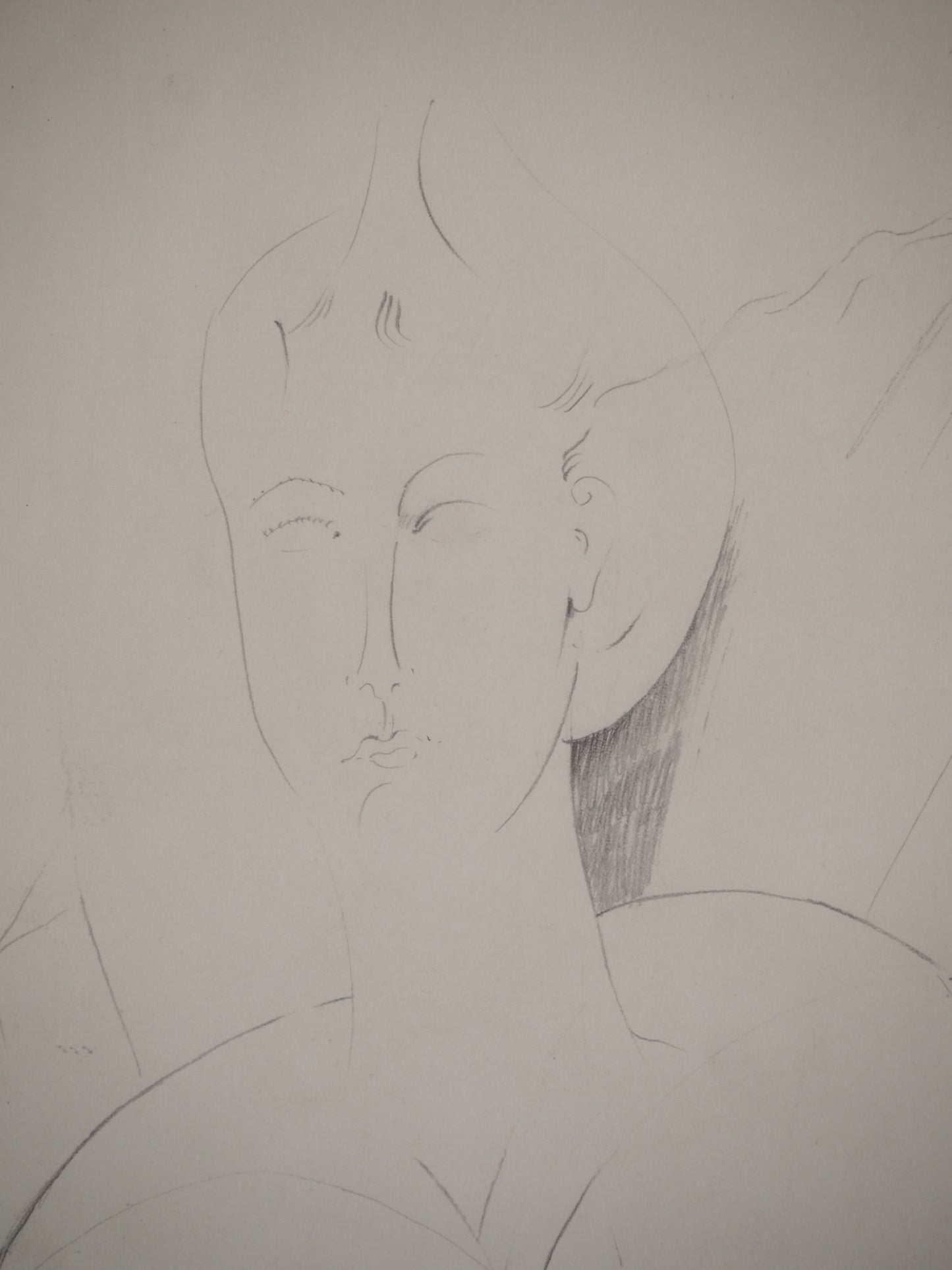 Amedeo MODIGLIANI : Portrait en rondeur - Lithographie signée