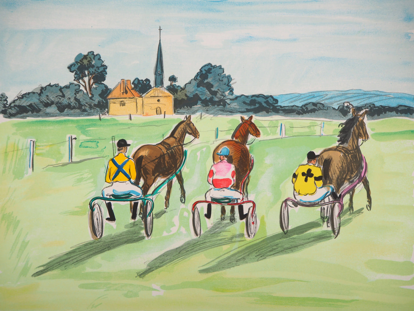 Yves BRAYER : Les trotteurs - Lithographie originale signée