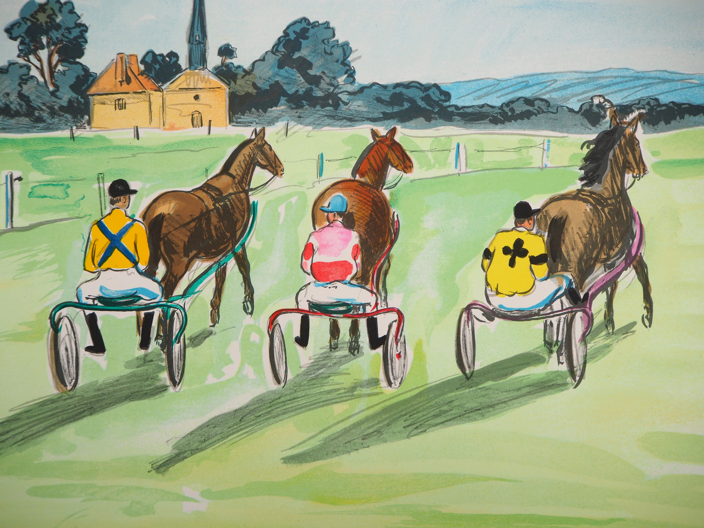Yves BRAYER : Les trotteurs - Lithographie originale signée