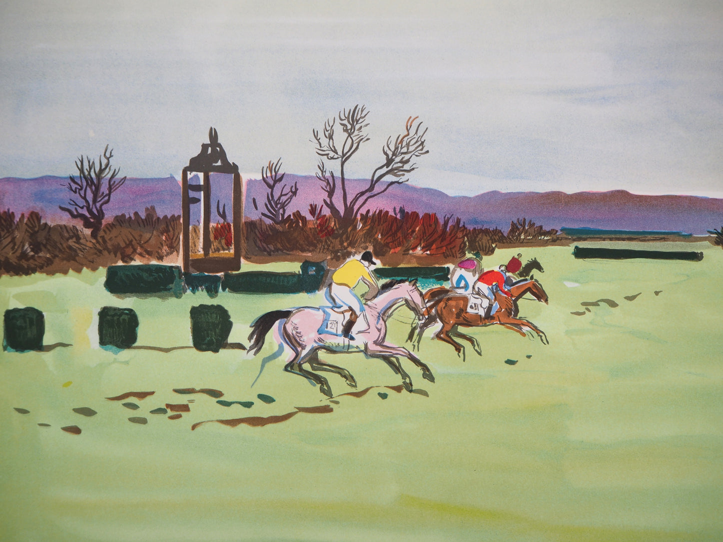 Yves BRAYER : Course d'obstacles - Lithographie originale signée