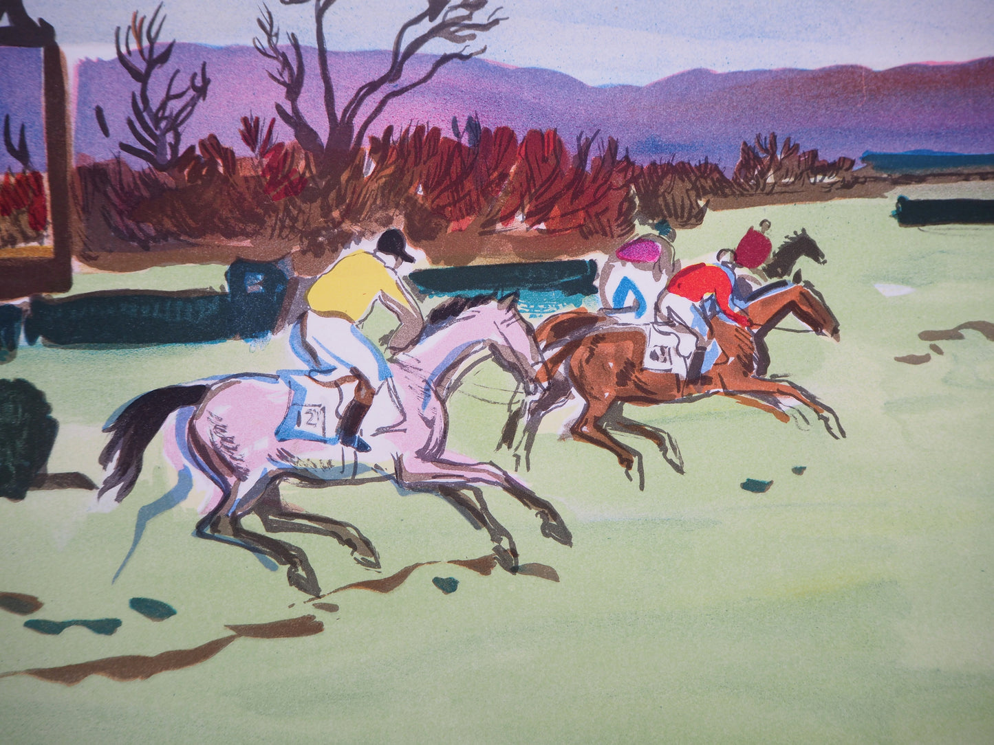 Yves BRAYER : Course d'obstacles - Lithographie originale signée