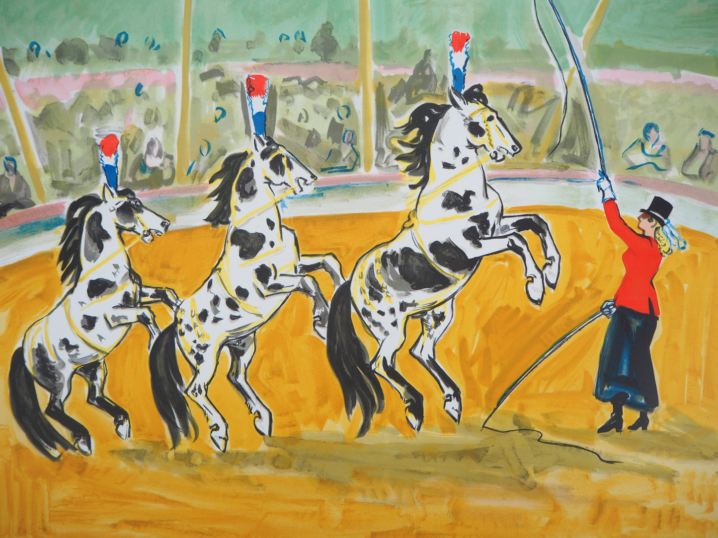 Yves BRAYER : Les chevaux au cirque - Lithographie originale signée