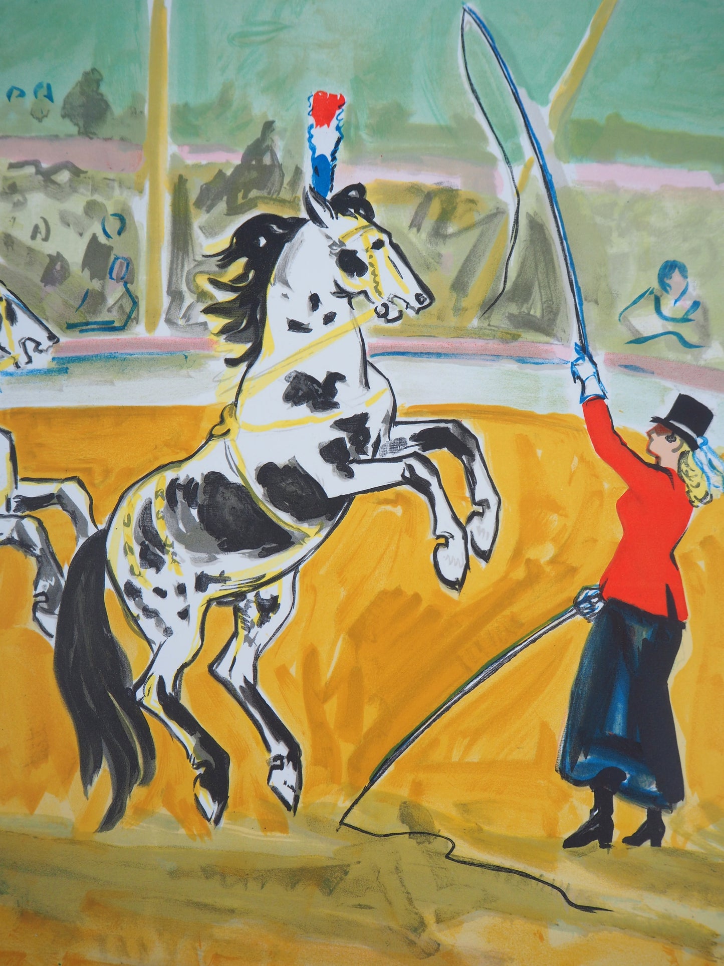 Yves BRAYER : Les chevaux au cirque - Lithographie originale signée