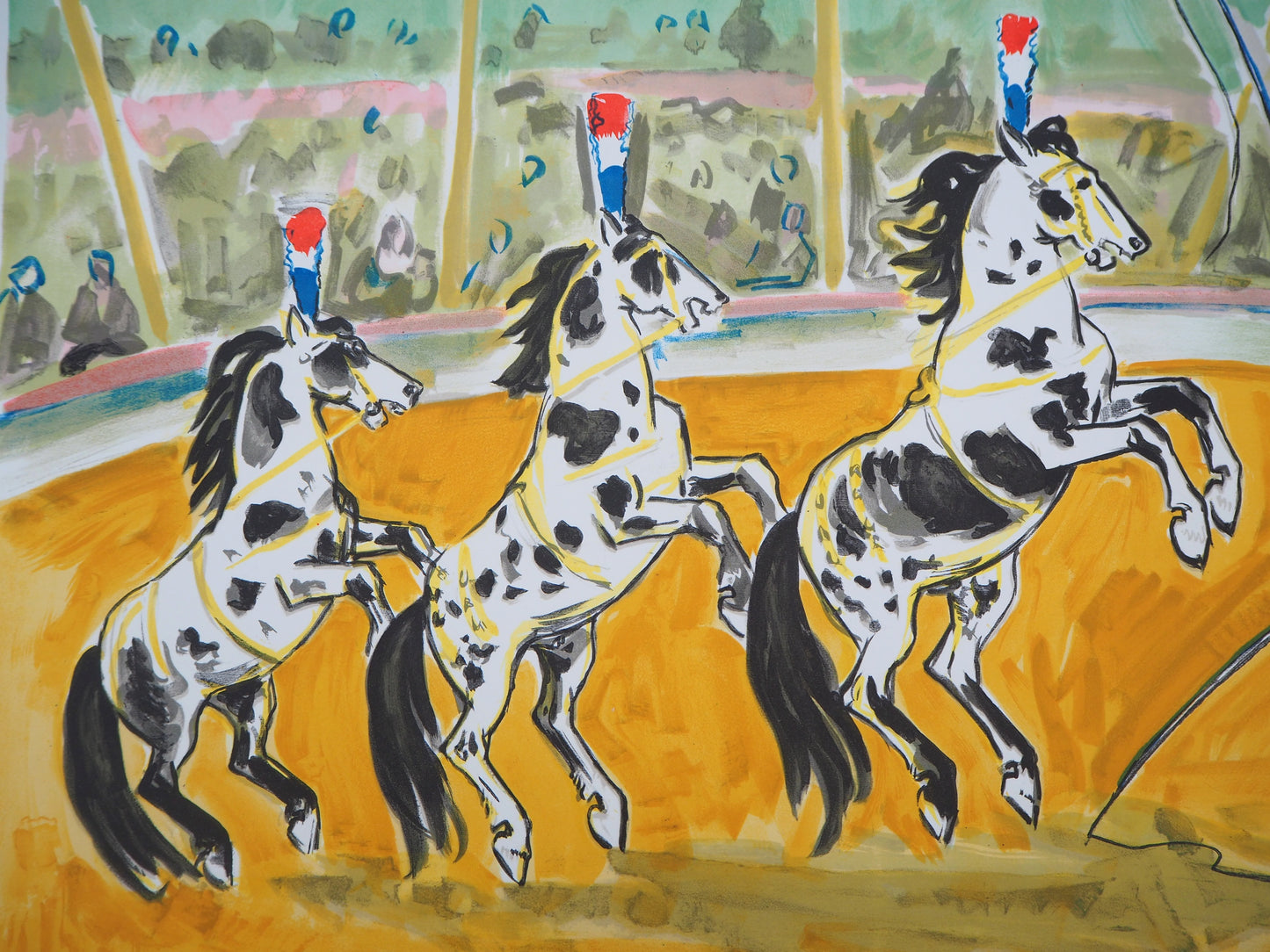 Yves BRAYER : Les chevaux au cirque - Lithographie originale signée