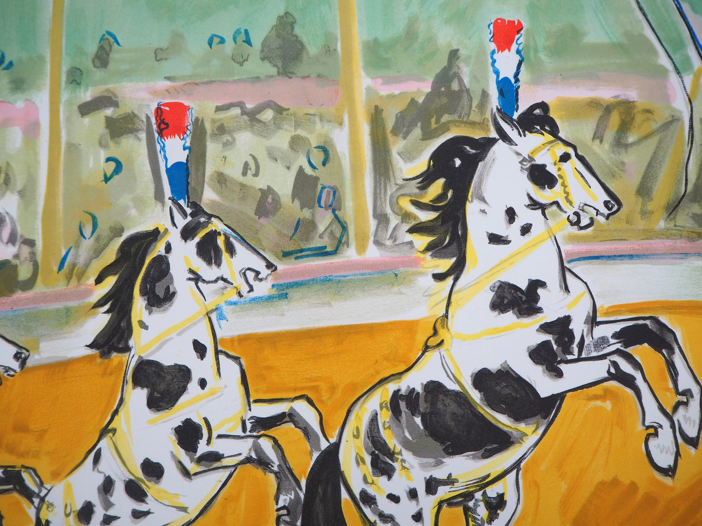 Yves BRAYER : Les chevaux au cirque - Lithographie originale signée