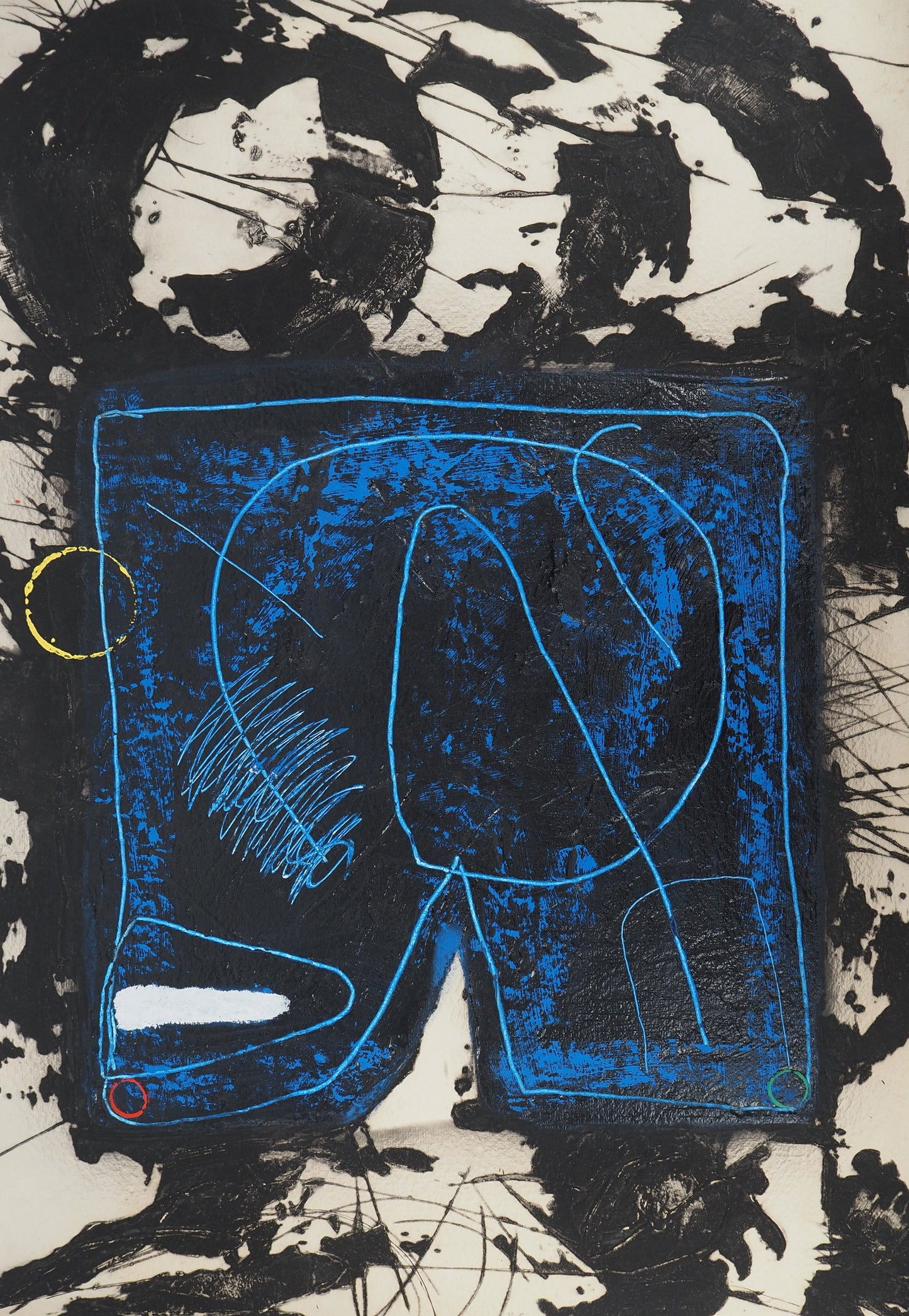 LIONEL : Composition en bleu - Gravure originale signée