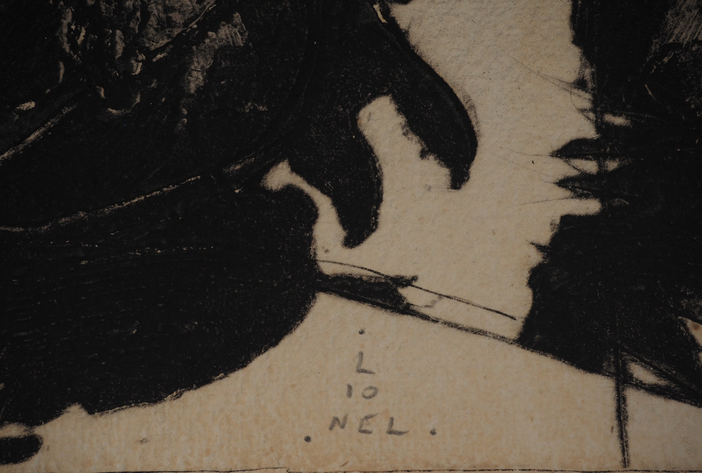 LIONEL : Composition en bleu - Gravure originale signée