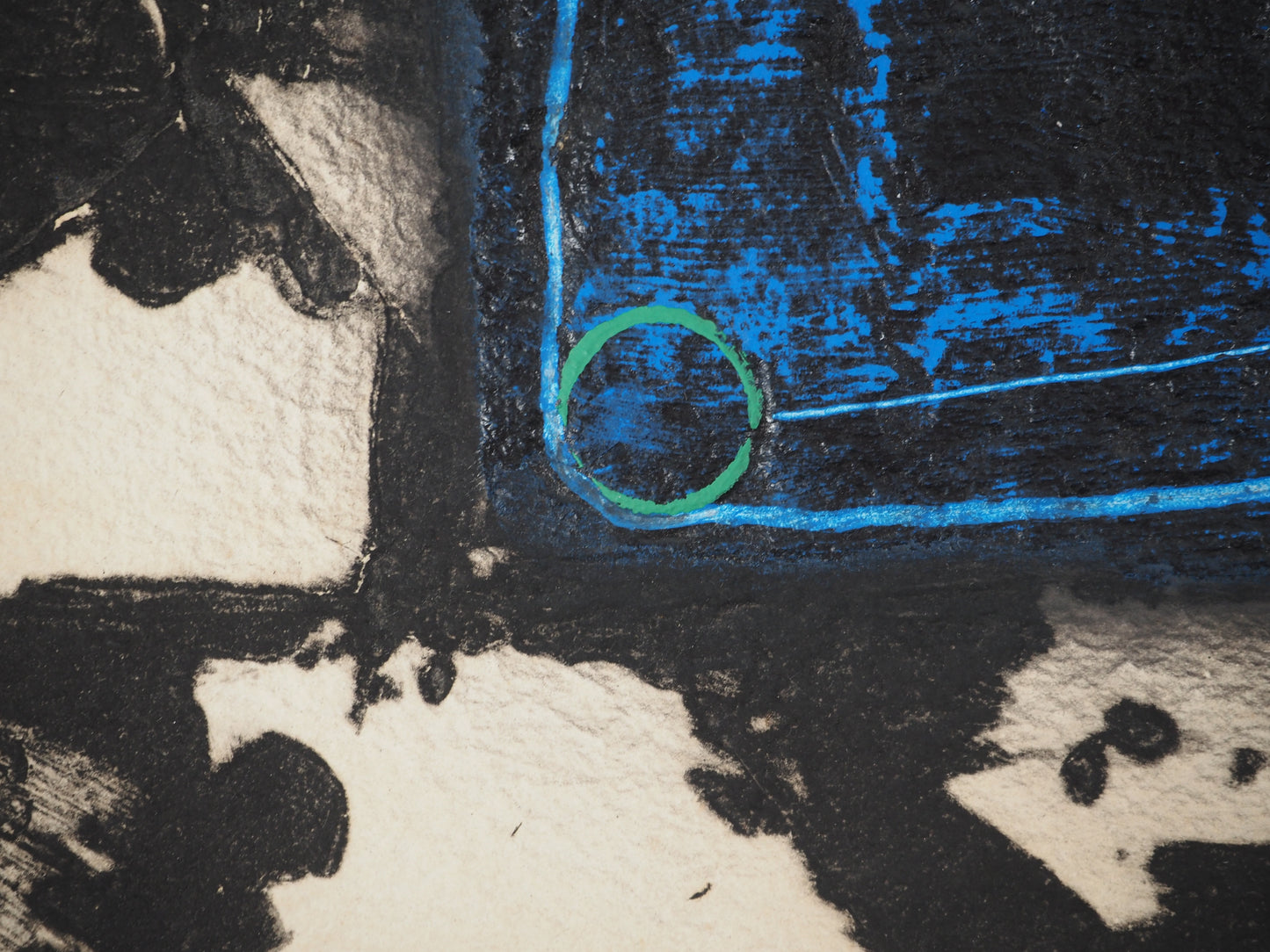 LIONEL : Composition en bleu - Gravure originale signée