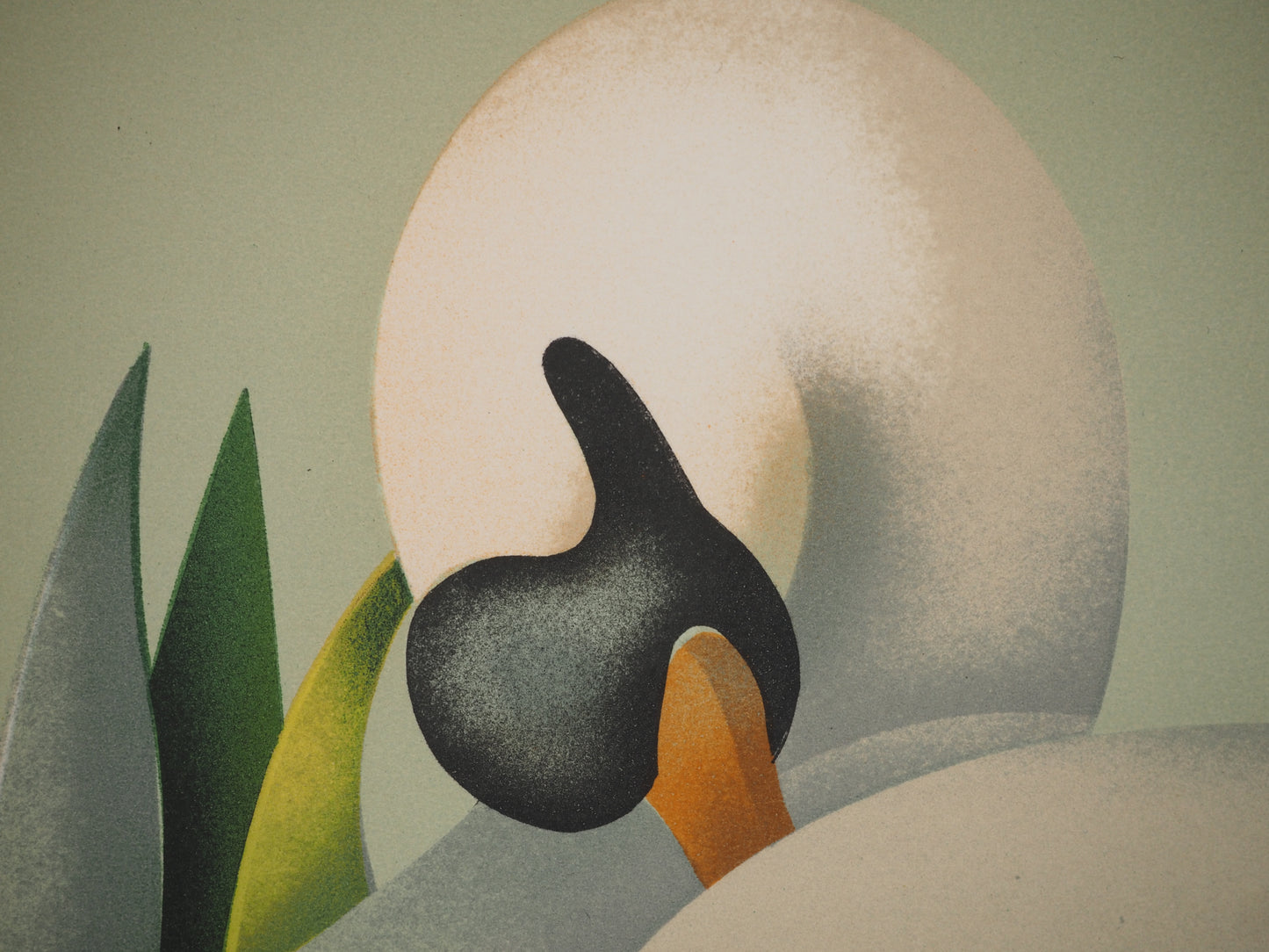 Jean Paul DONADINI : Le cygne assoupi - Lithographie Originale Signée