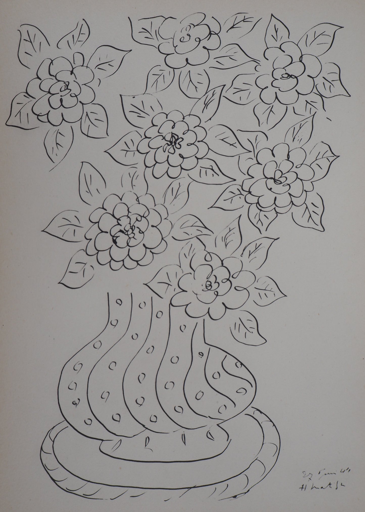 Henri MATISSE : Bouquet de fleurs - Lithographie signée
