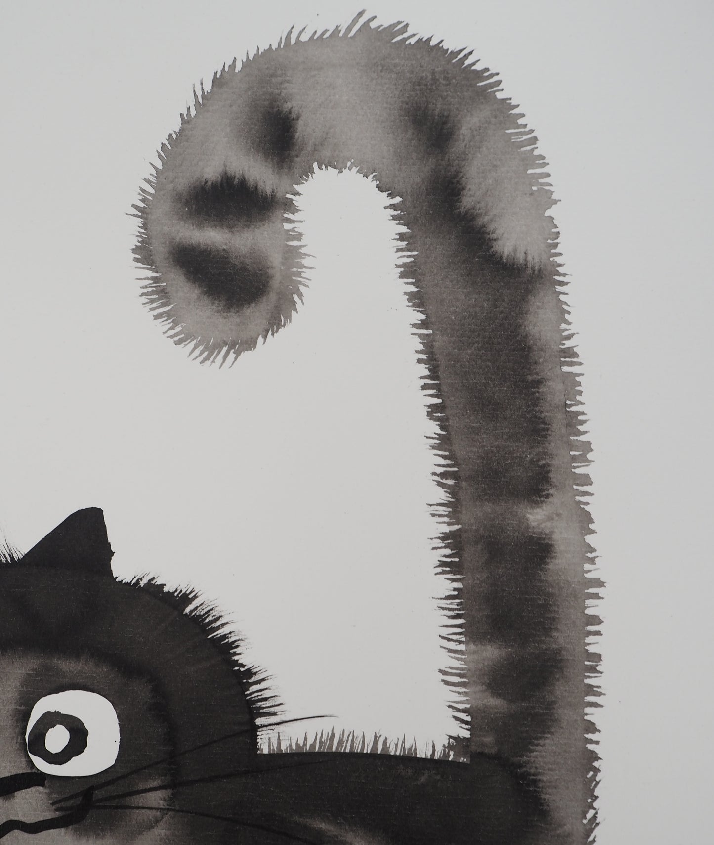 Laszlo TIBAY : Le chat amical - Dessin original signé