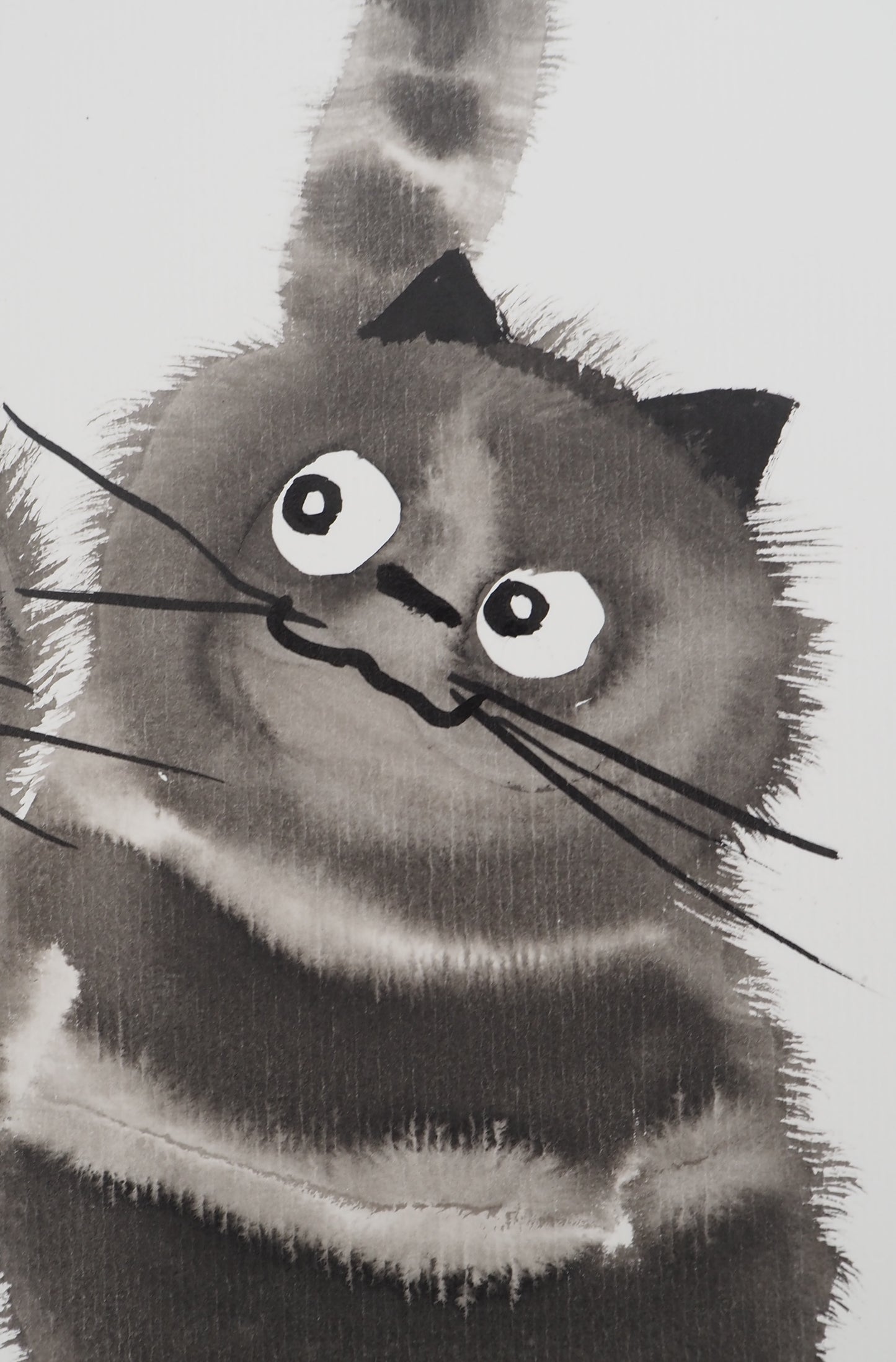 Laszlo TIBAY : Couple de chats - Dessin original signé