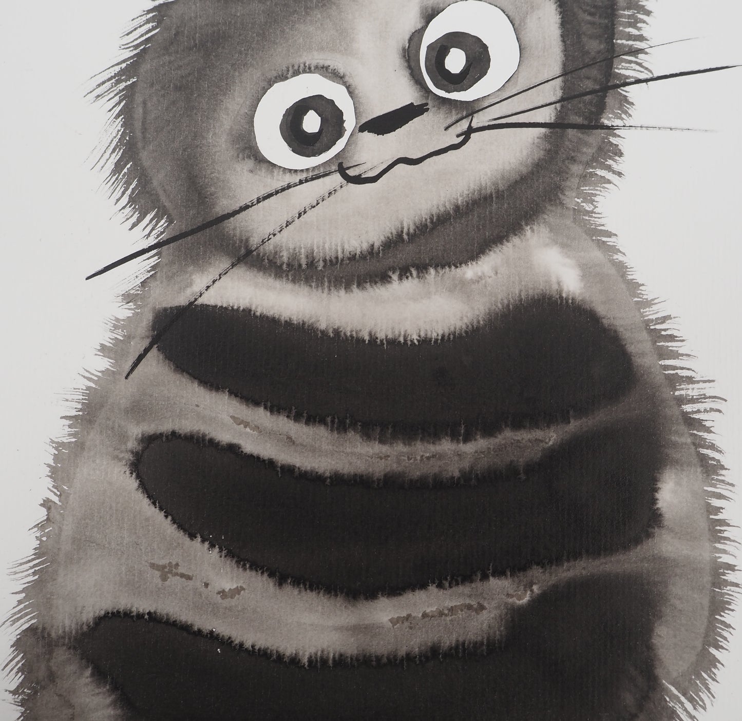 Laszlo TIBAY : Le chat mielleux - Dessin original signé