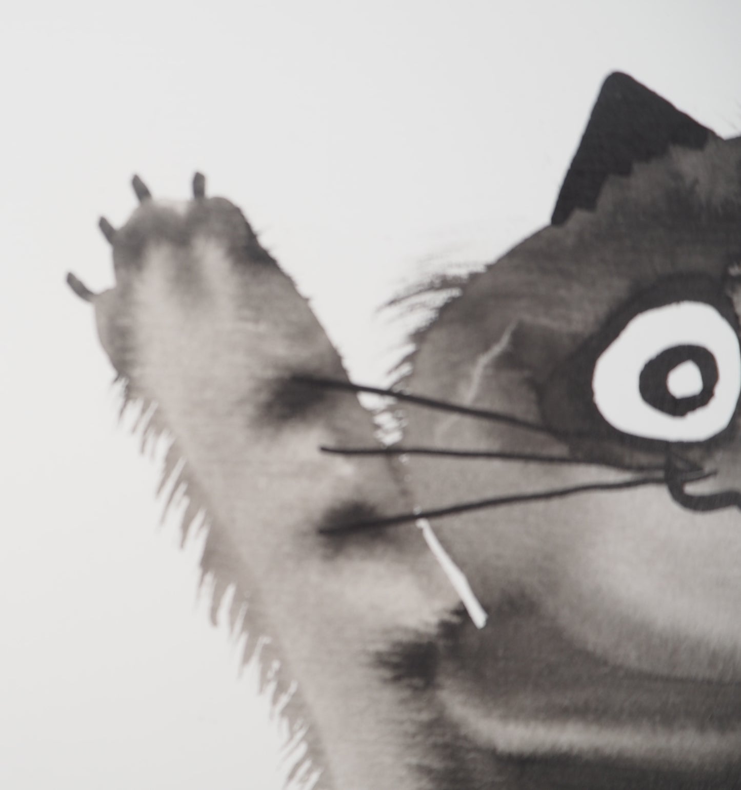 Laszlo TIBAY : Le salut du chat - Dessin original signé