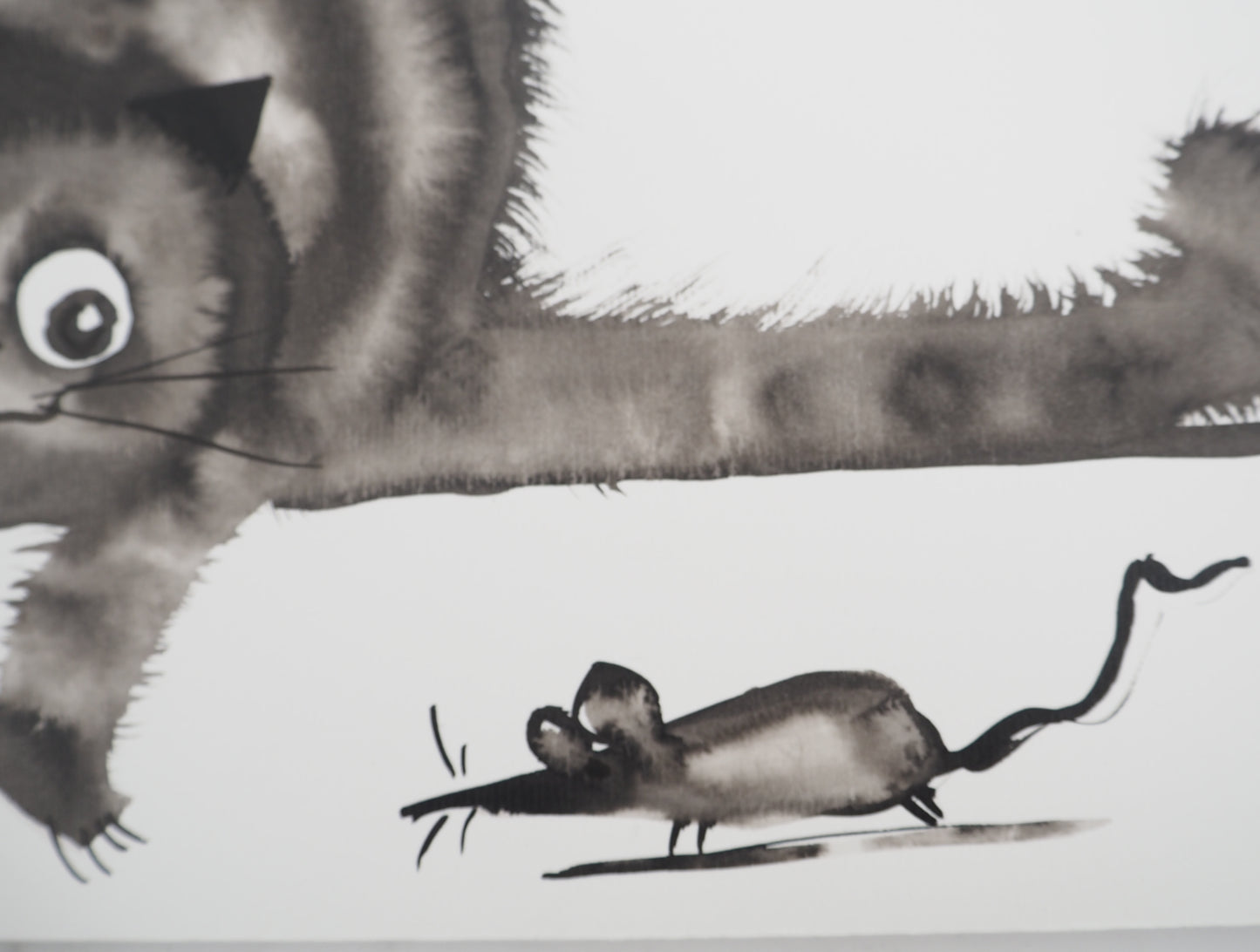 Laszlo TIBAY : Le chat à l'attaque - Dessin original signé