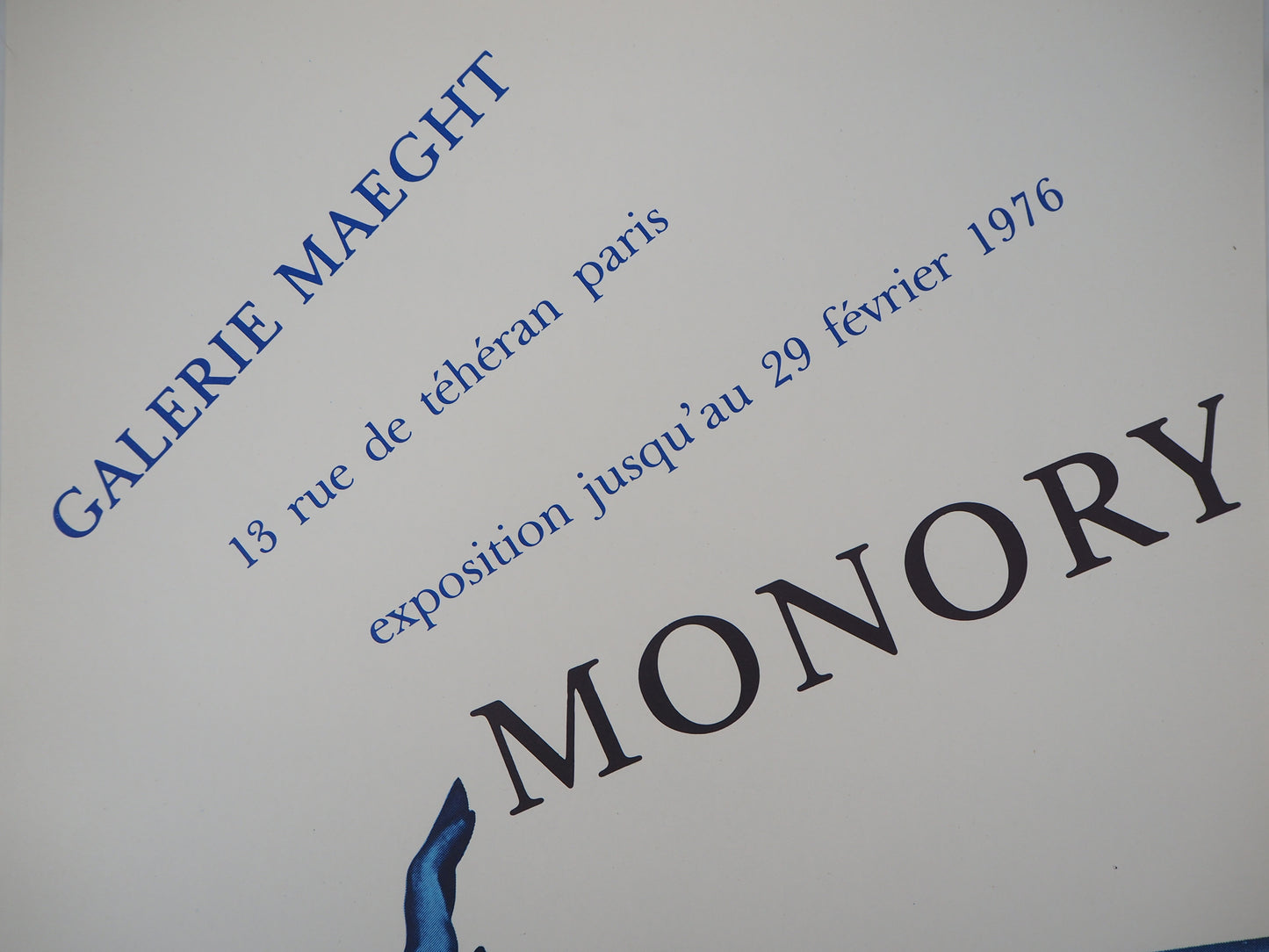 Jacques MONORY : Exposition 1976 - Affiche originale
