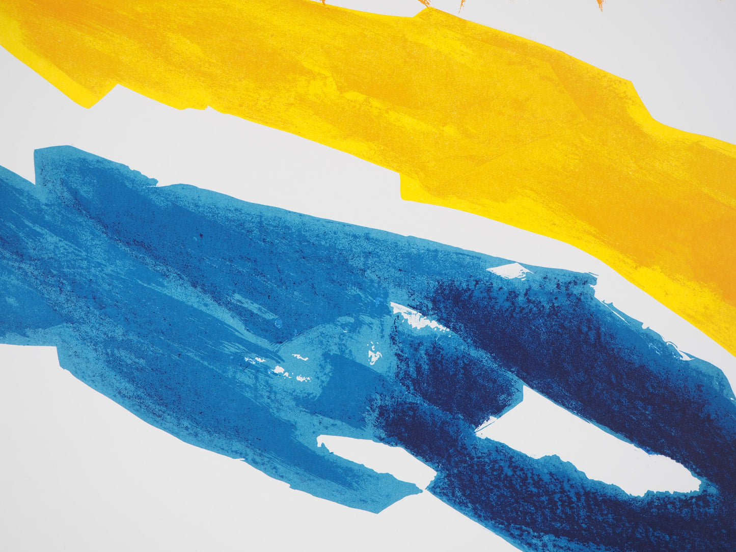 Jean René BAZAINE : Composition Jaune et Bleue - Lithographie originale signée