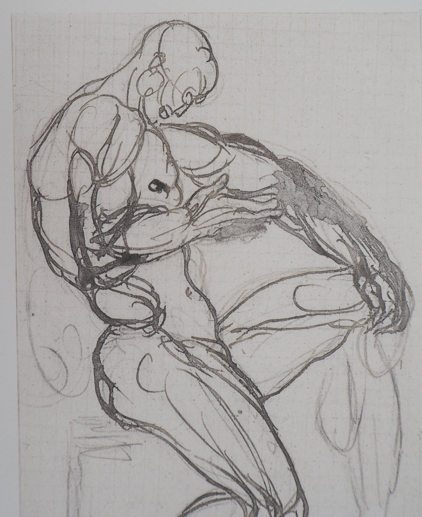 Auguste RODIN : Figure de damné - Gravure