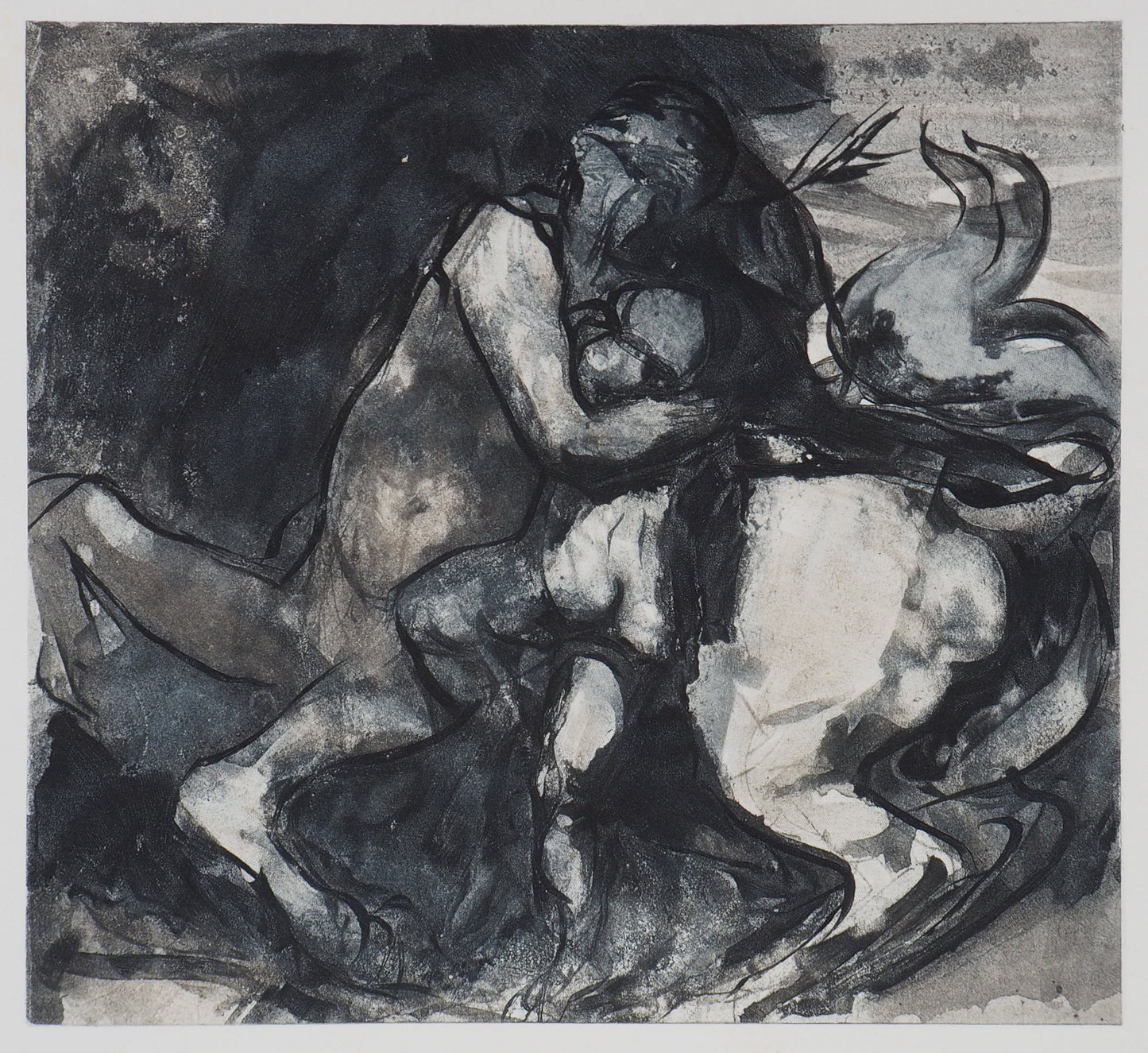 Auguste RODIN : Centaure et enfant - Gravure