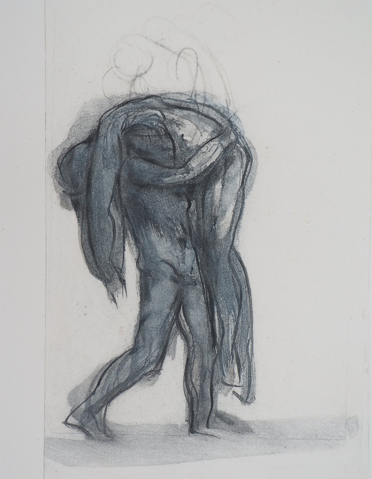 Auguste RODIN : Démon portant une ombre - Gravure