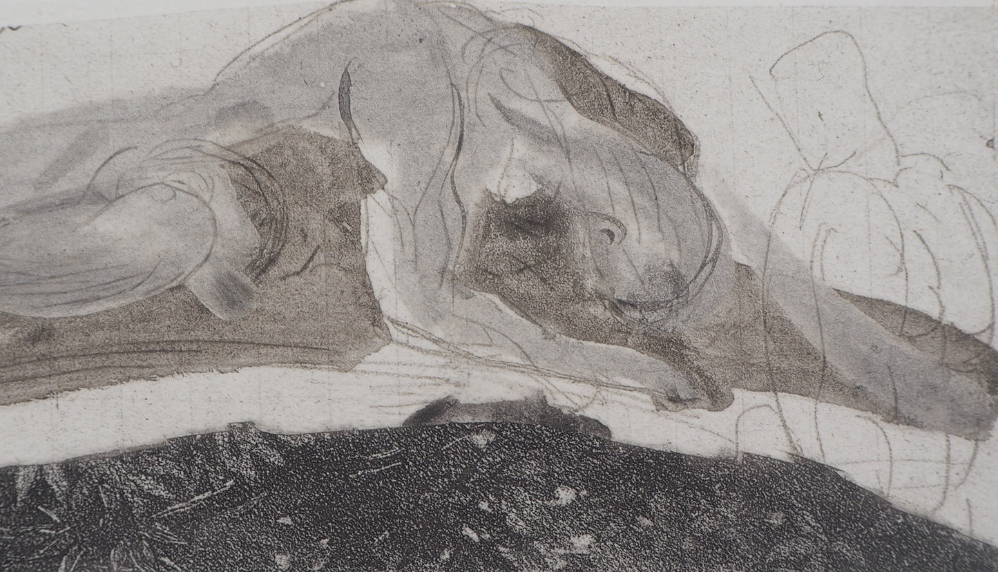 Auguste RODIN : Attaché au rocher - Gravure