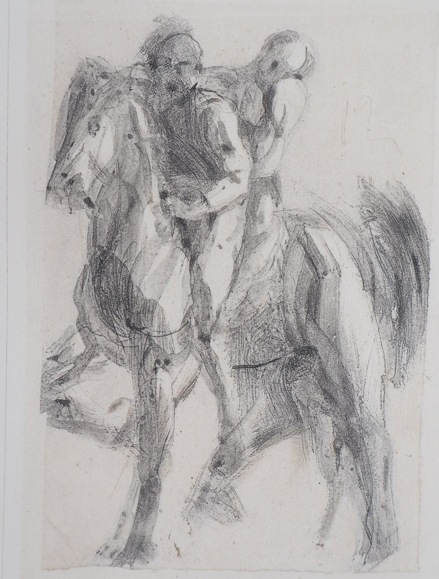 Auguste RODIN : Dante et Virgile sur un cheval chimérique - Gravure