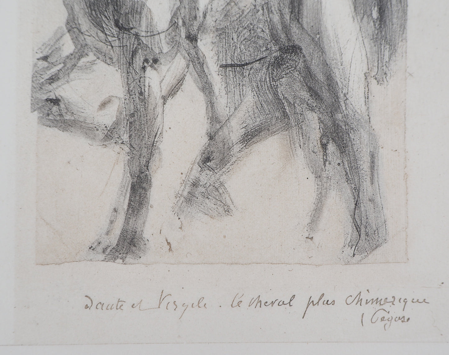 Auguste RODIN : Dante et Virgile sur un cheval chimérique - Gravure