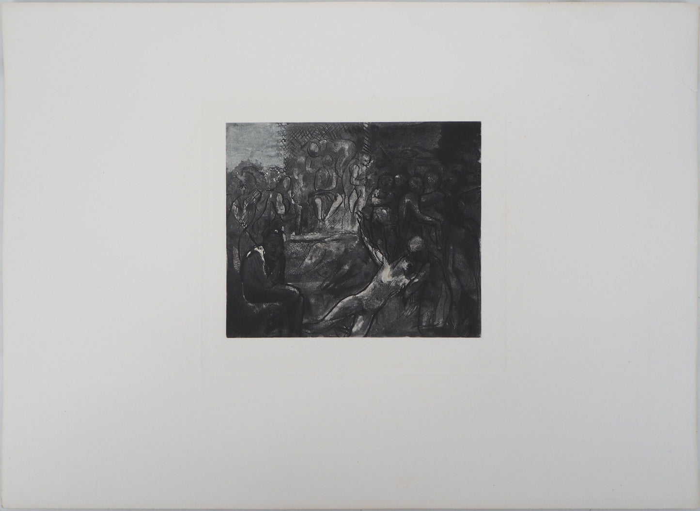 Auguste RODIN : Minos sur son trône - Gravure