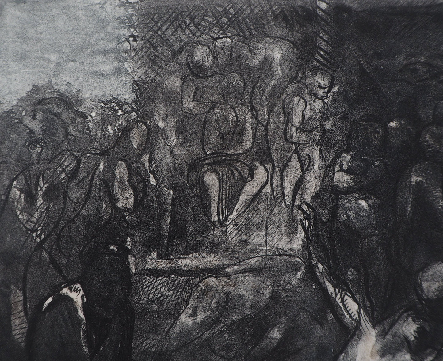 Auguste RODIN : Minos sur son trône - Gravure