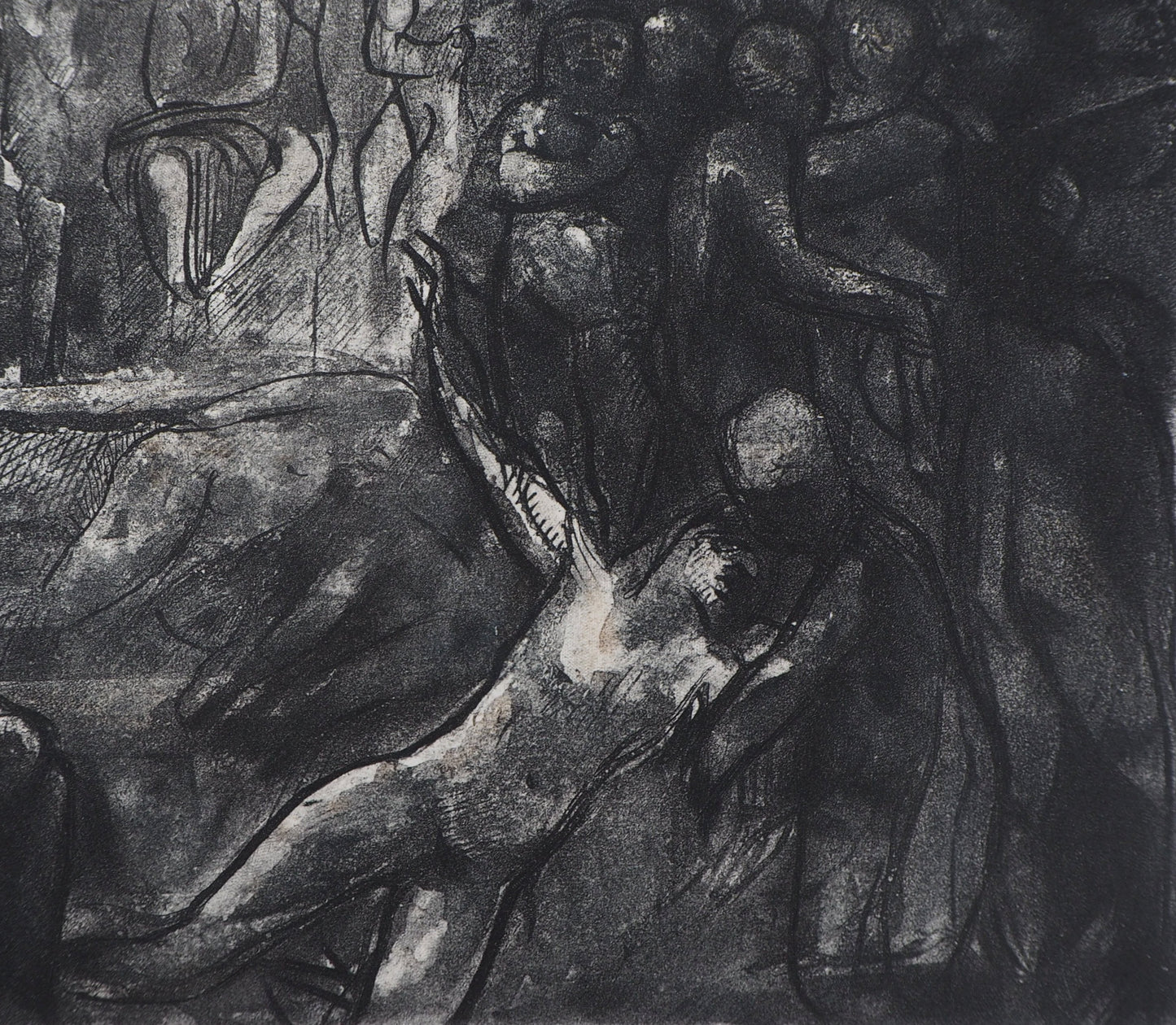 Auguste RODIN : Minos sur son trône - Gravure