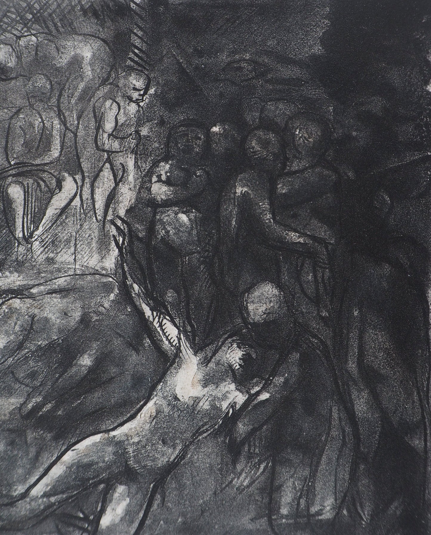 Auguste RODIN : Minos sur son trône - Gravure