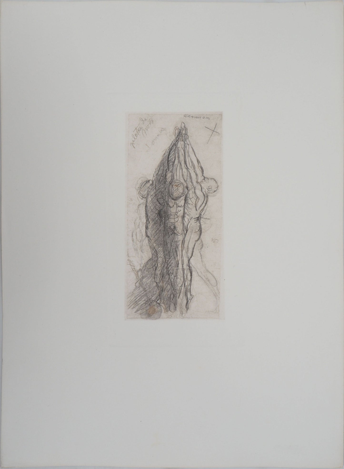 Auguste RODIN : Groupe de damnés suspendus par les bras - Gravure