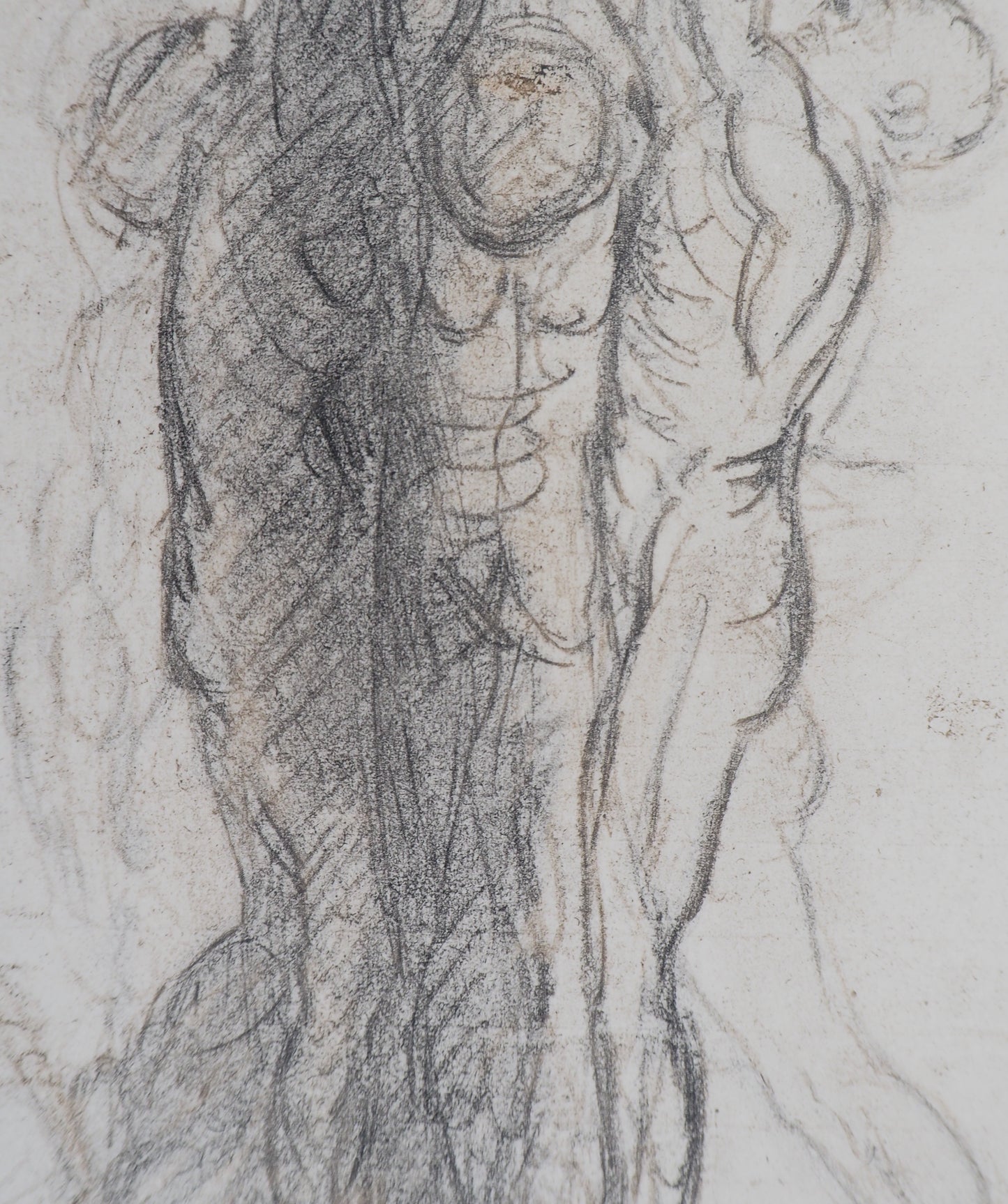 Auguste RODIN : Groupe de damnés suspendus par les bras - Gravure