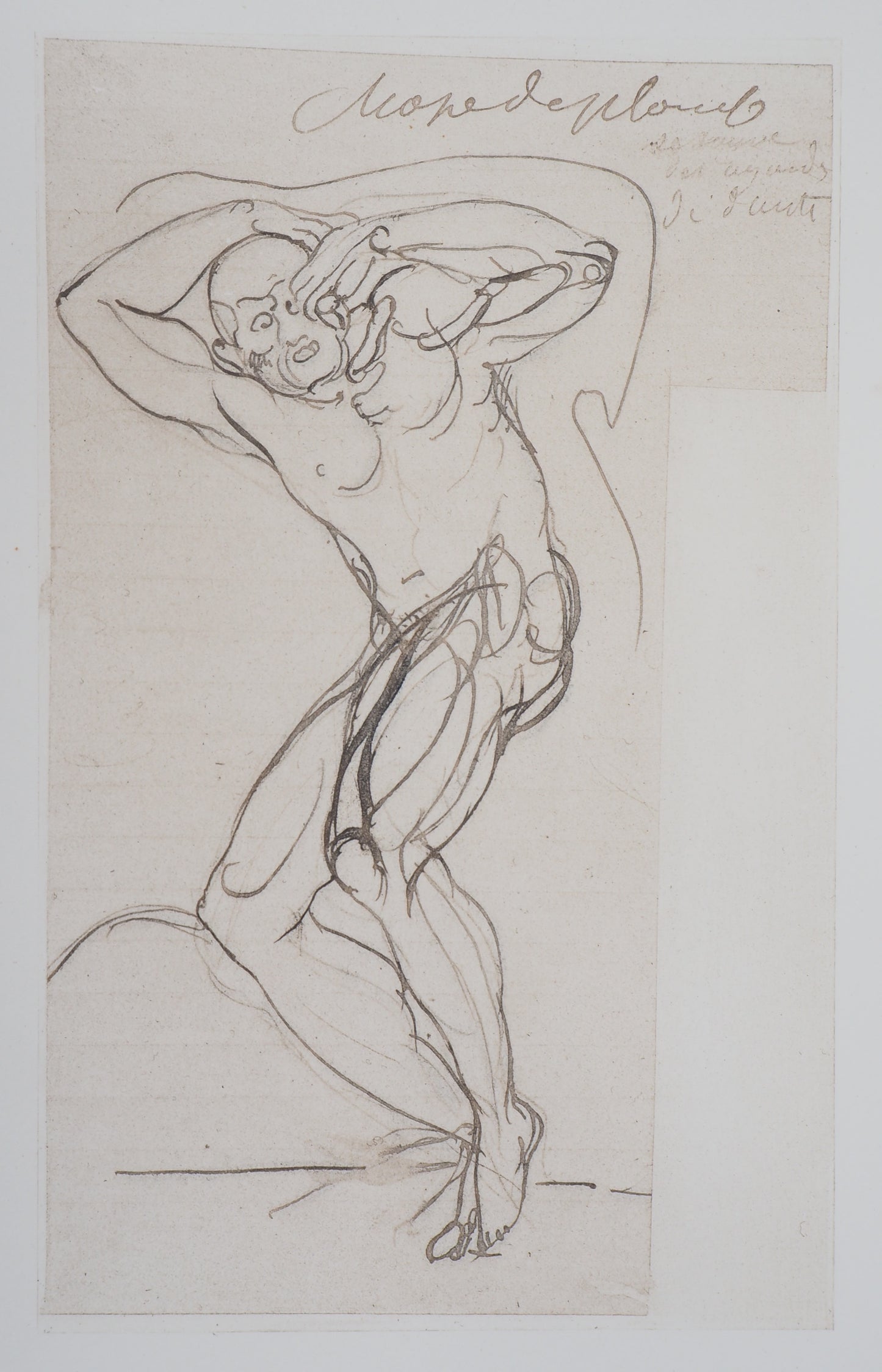 Auguste RODIN : Damné sous une chape de plomb - Gravure