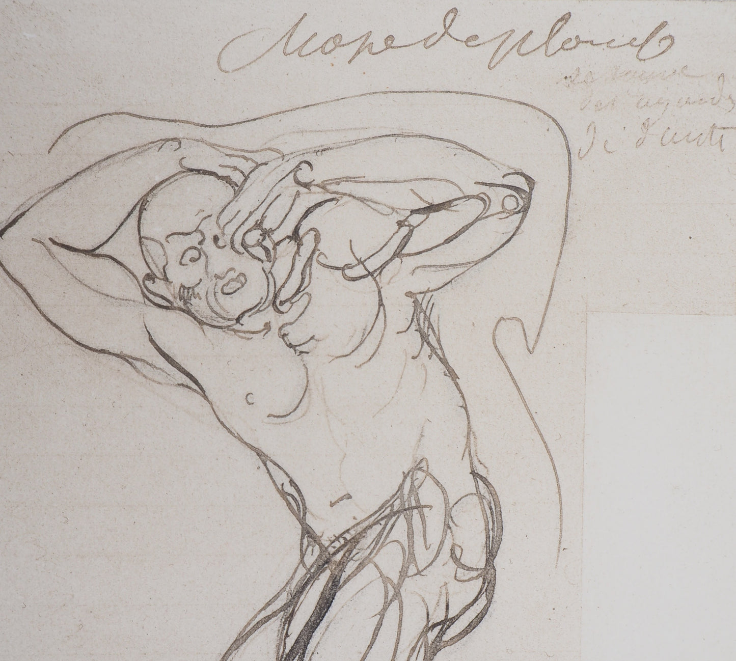 Auguste RODIN : Damné sous une chape de plomb - Gravure