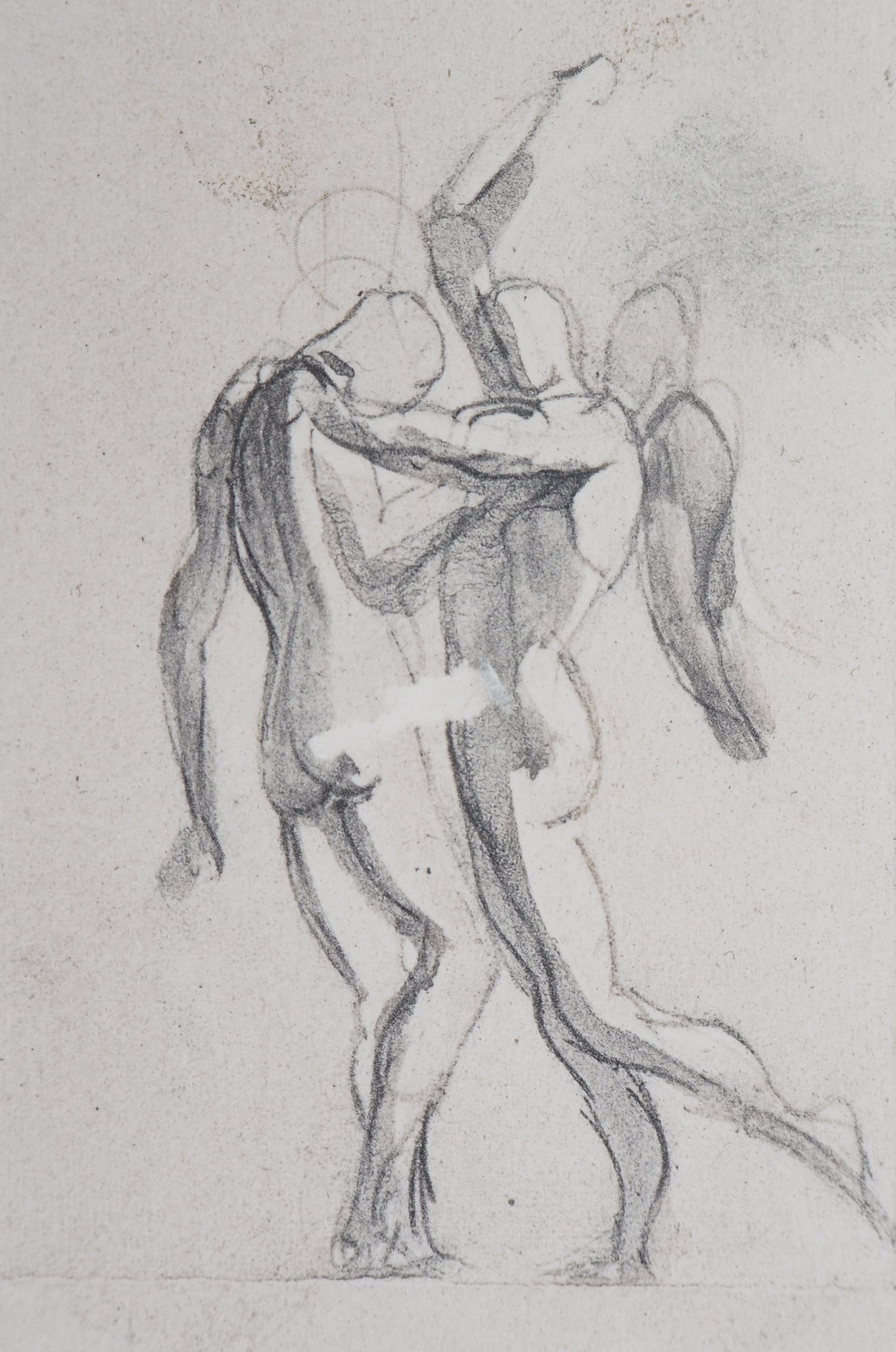 Auguste RODIN : Ombres et Lutte de Jacob avec l'ange - Gravure