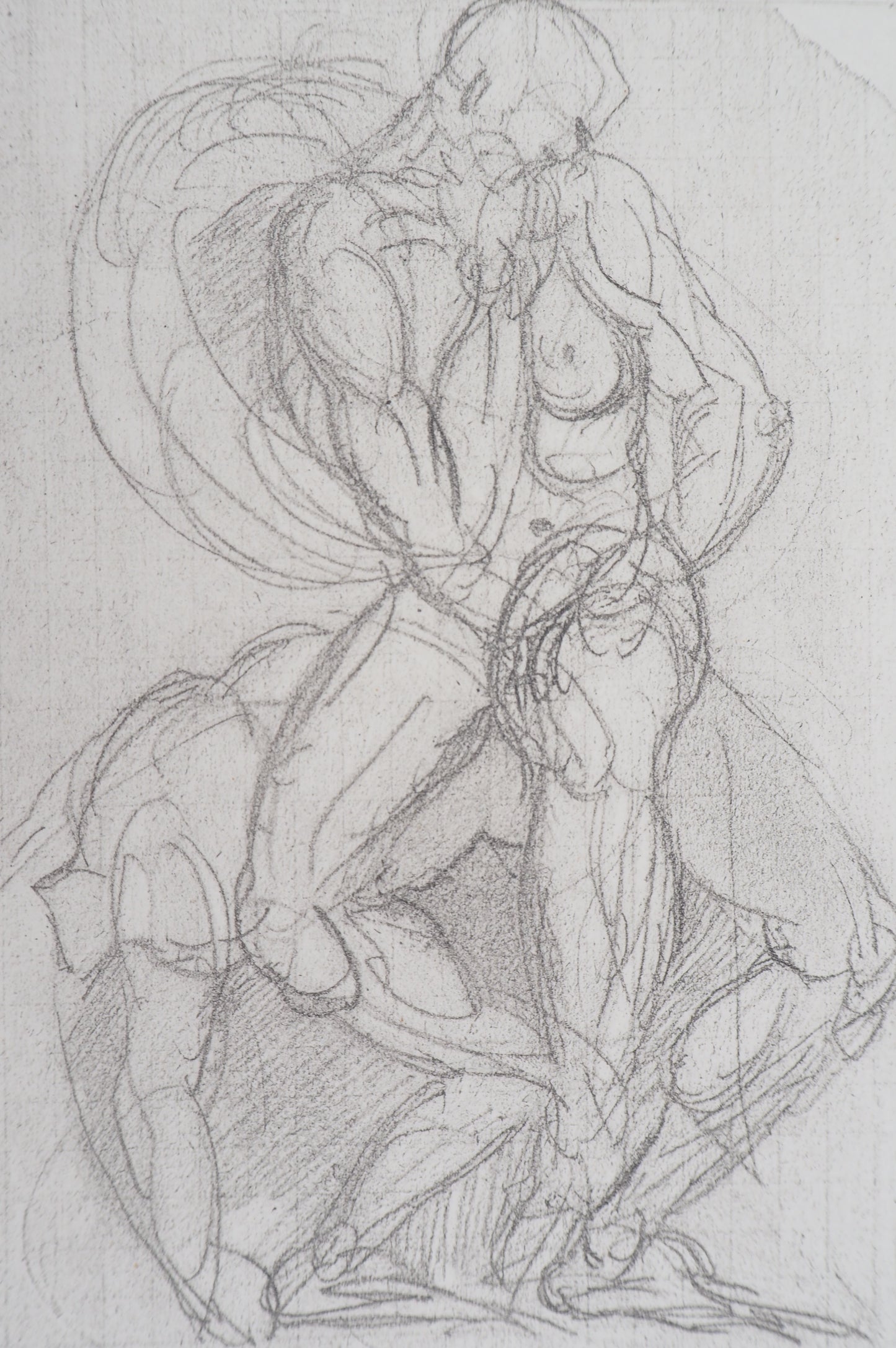 Auguste RODIN : Ombres et Lutte de Jacob avec l'ange - Gravure