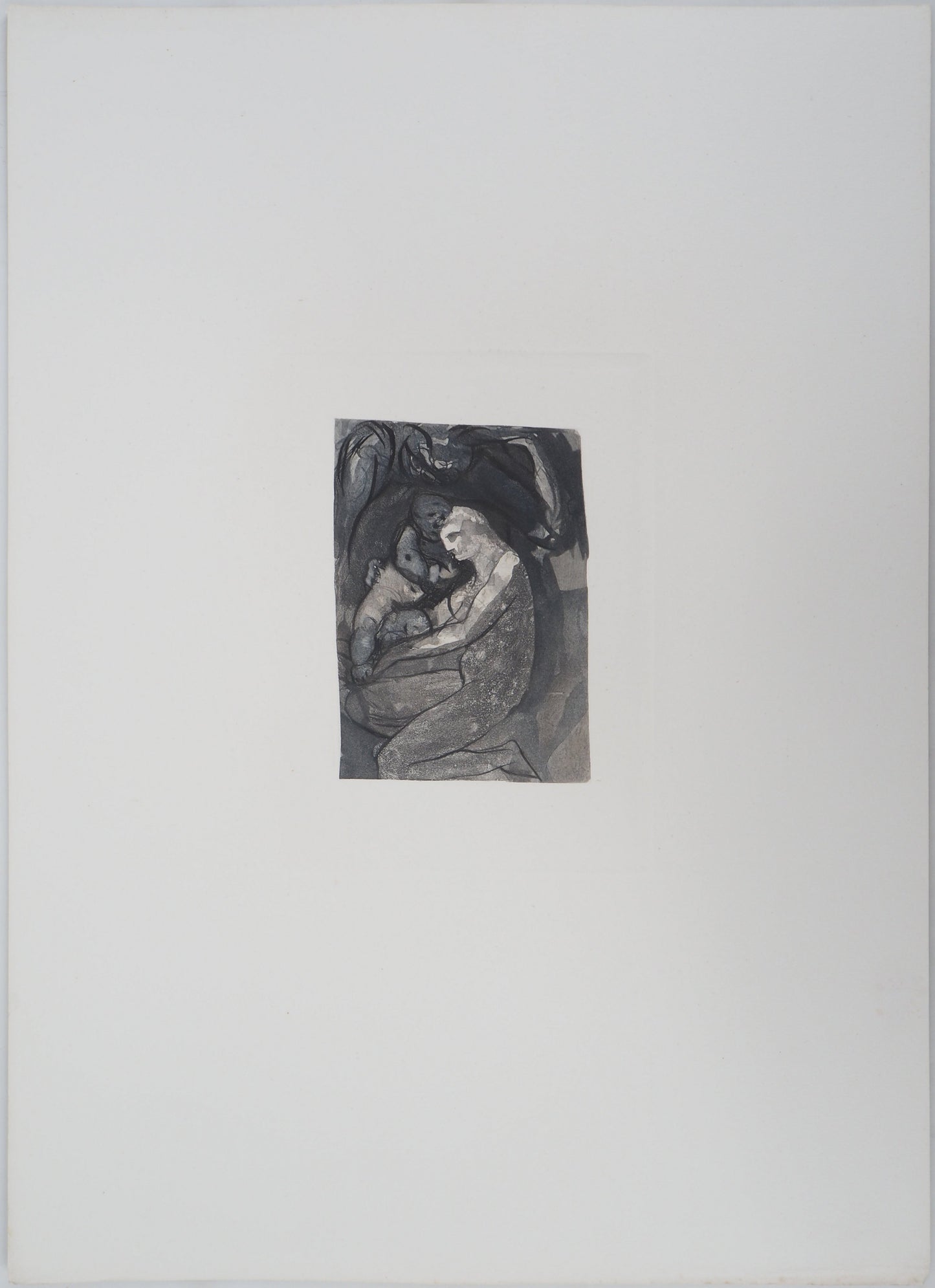Auguste RODIN : Mère et enfant - Gravure