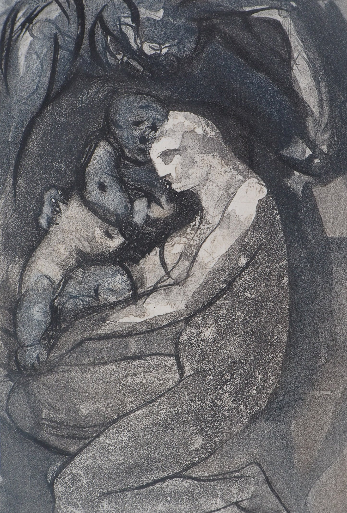 Auguste RODIN : Mère et enfant - Gravure