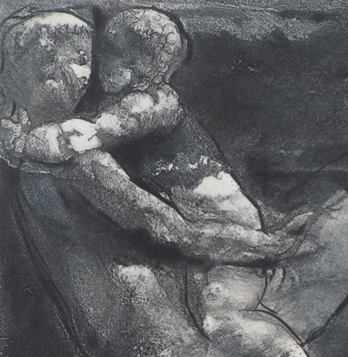 Auguste RODIN : Femme et enfant allongés - Gravure